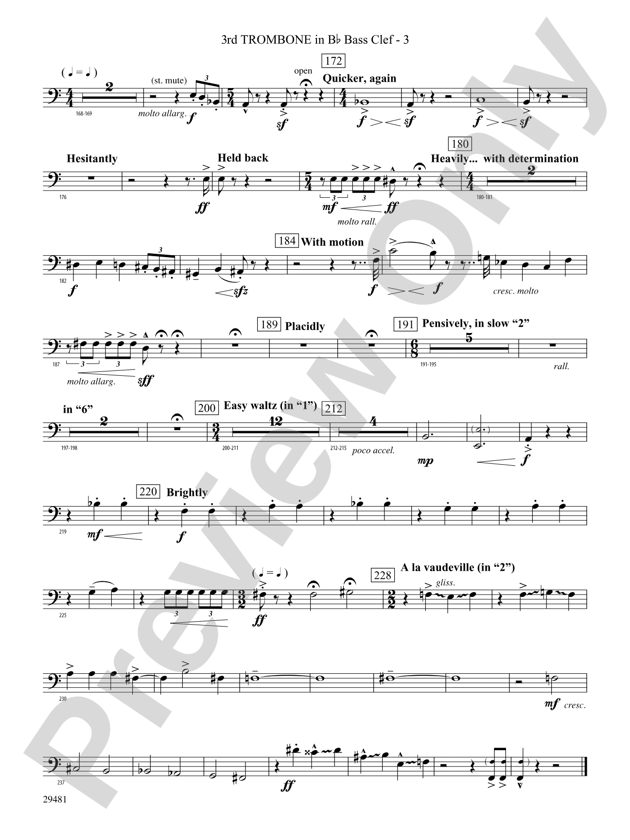Casey at the Bat: (wp) 3rd B-flat Trombone B.C.