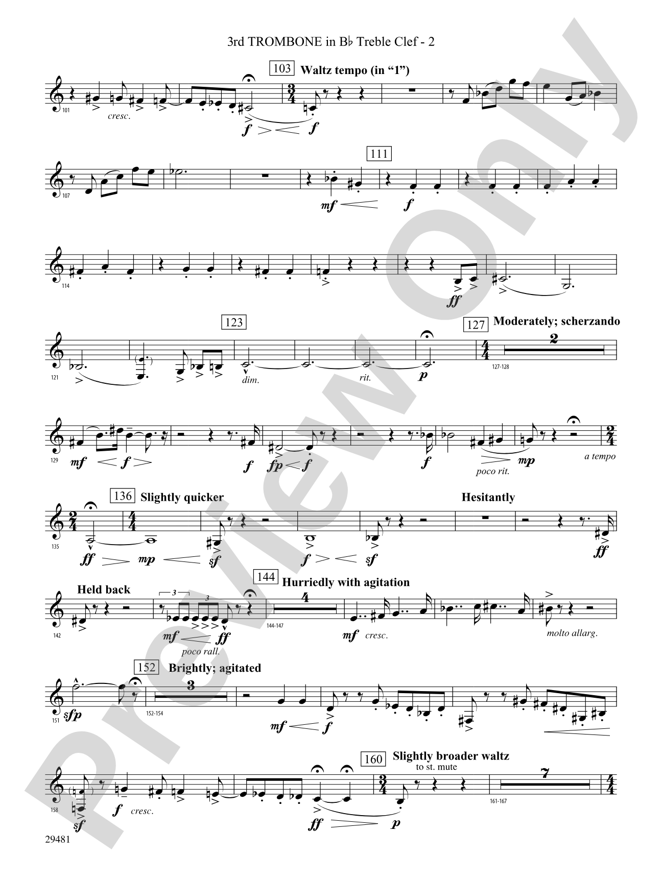Casey at the Bat: (wp) 3rd B-flat Trombone T.C.