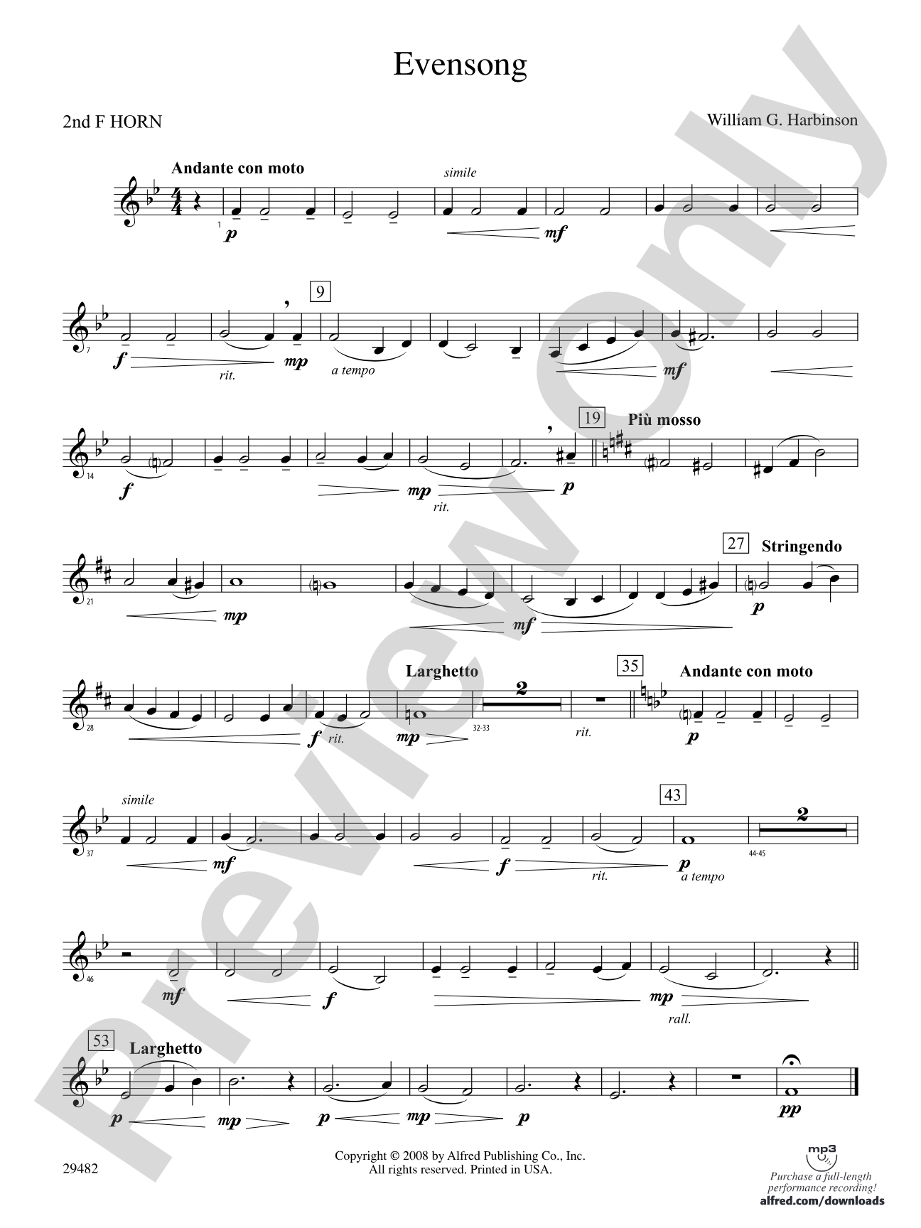 Evensong: 2nd F Horn