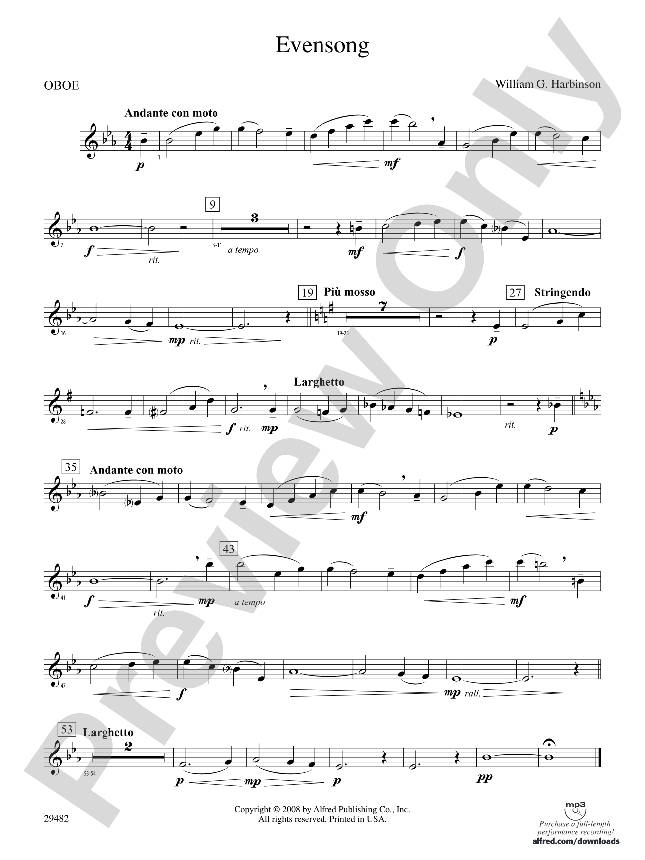 Evensong: Oboe