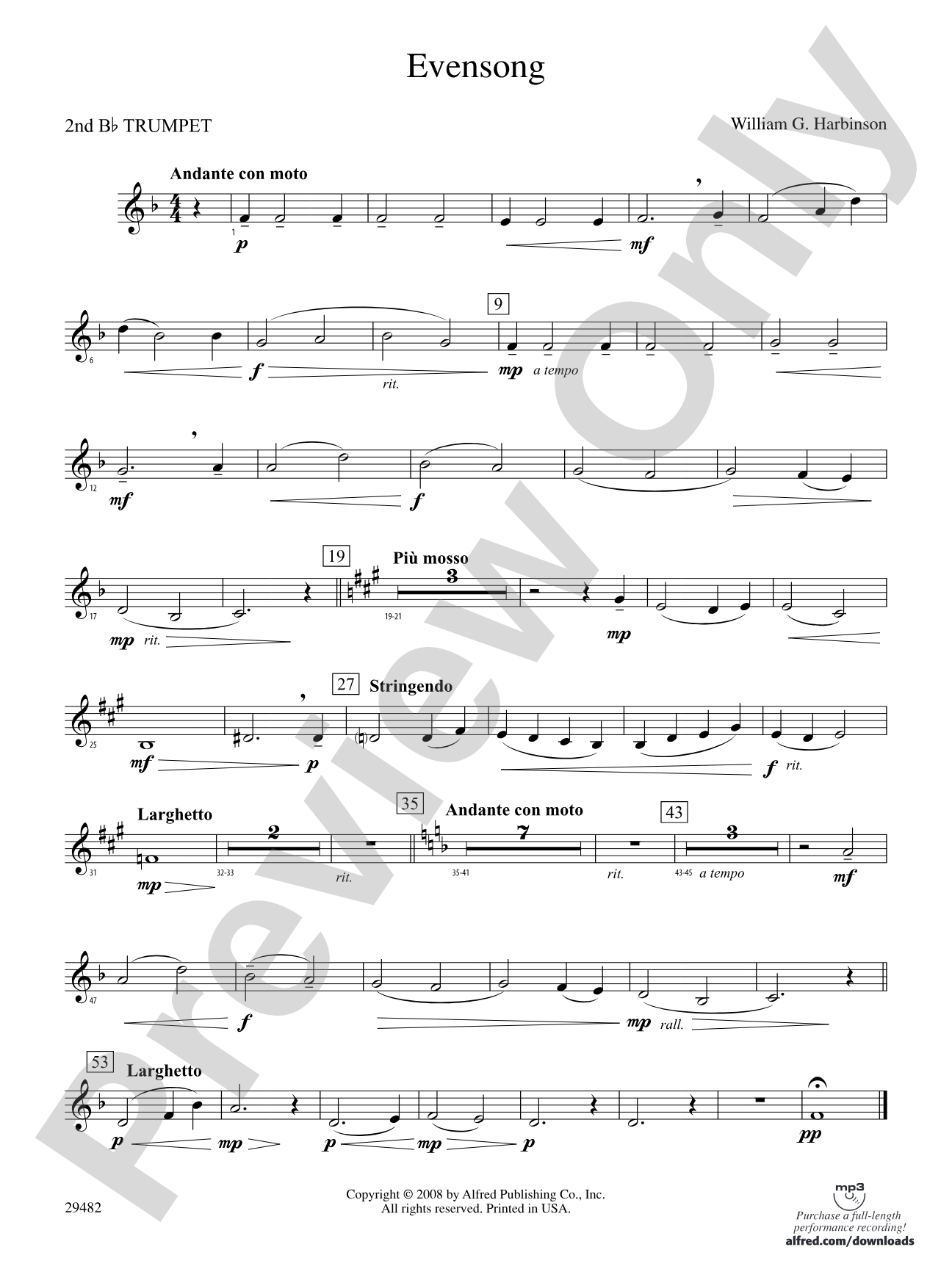 Evensong: 2nd B-flat Trumpet