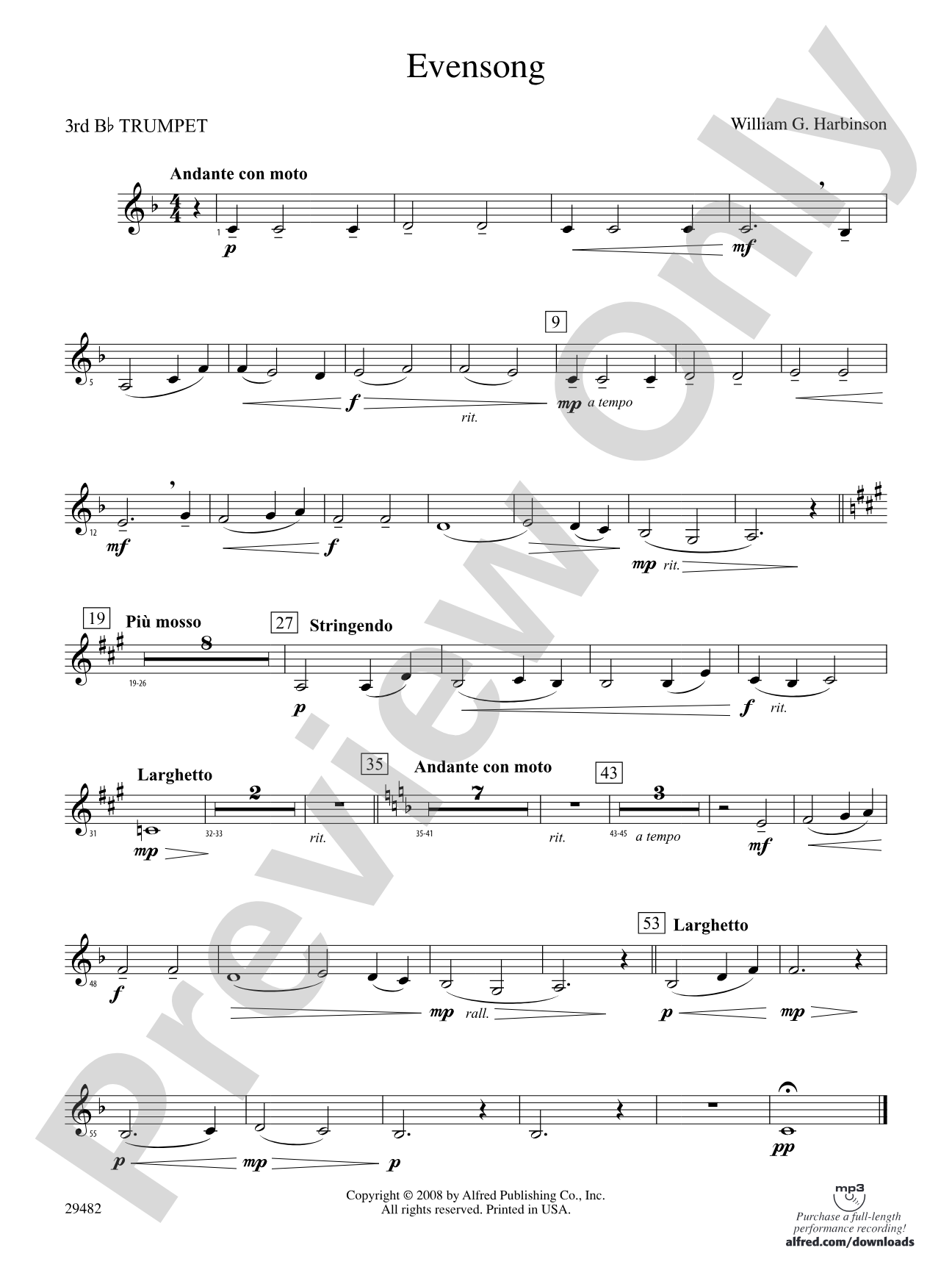 Evensong: 3rd B-flat Trumpet