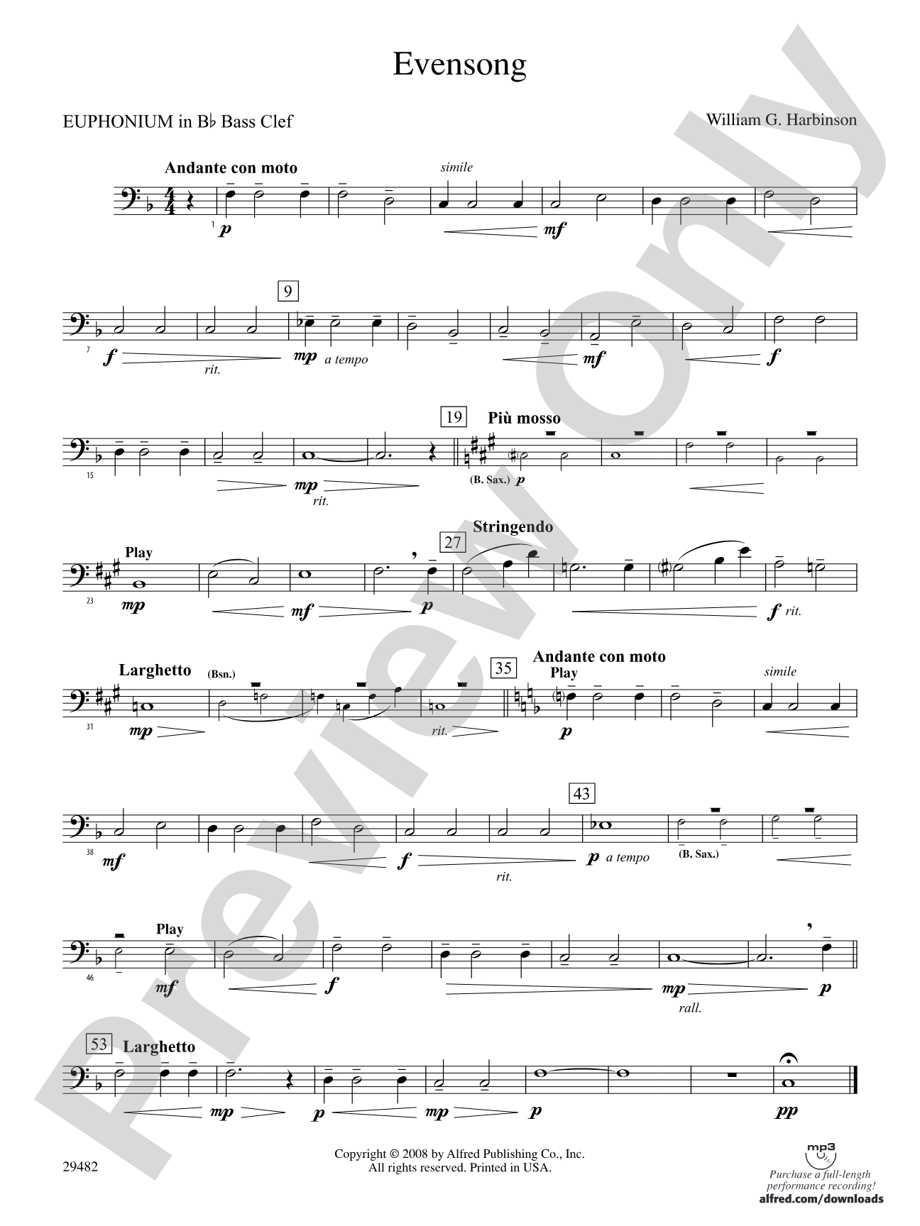 Evensong: (wp) B-flat Baritone B.C.