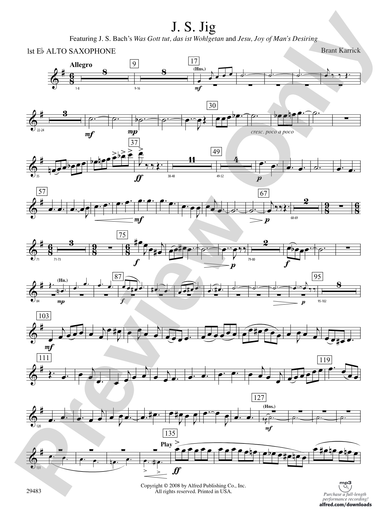 J.S. Jig: E-flat Alto Saxophone