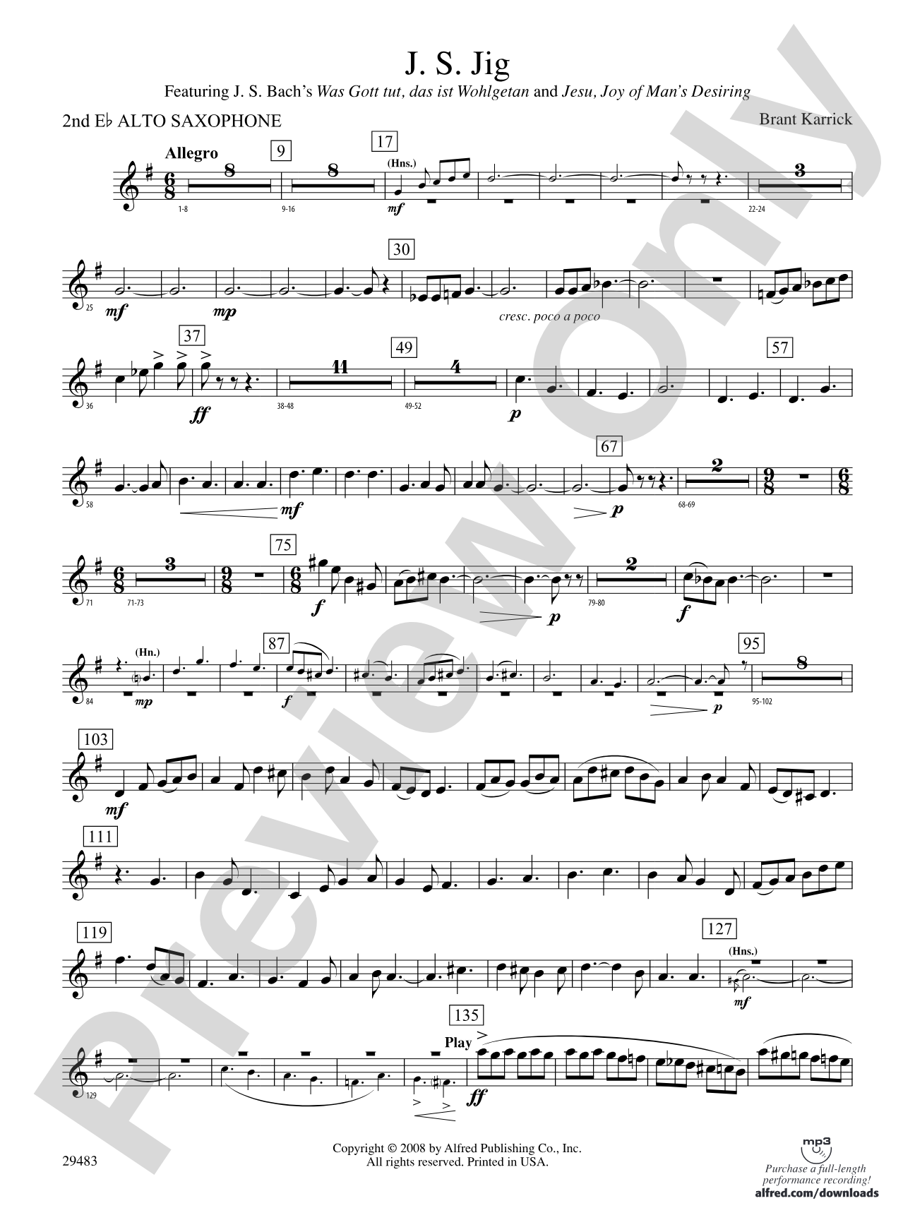 J.S. Jig: 2nd E-flat Alto Saxophone