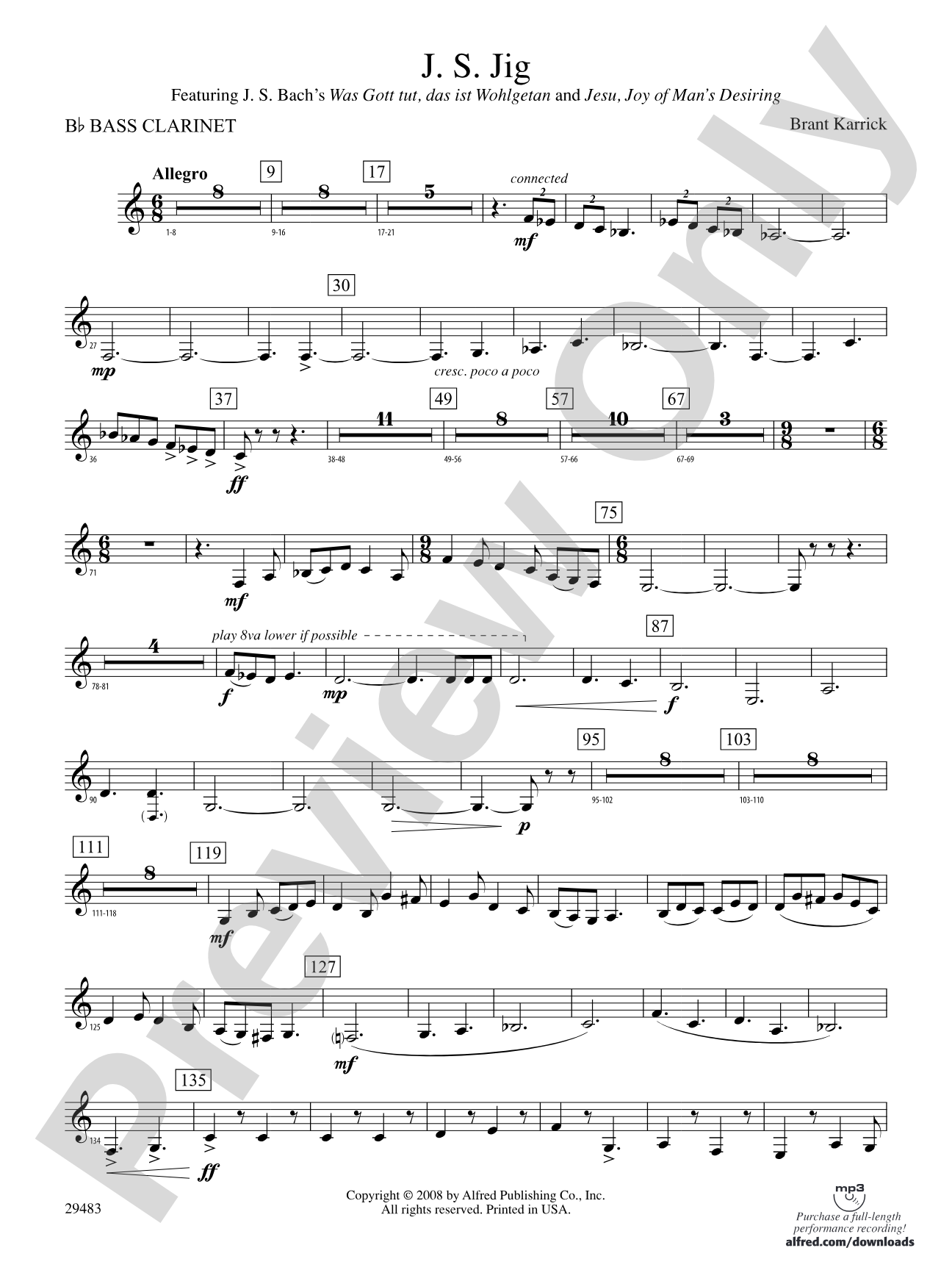 J.S. Jig: B-flat Bass Clarinet