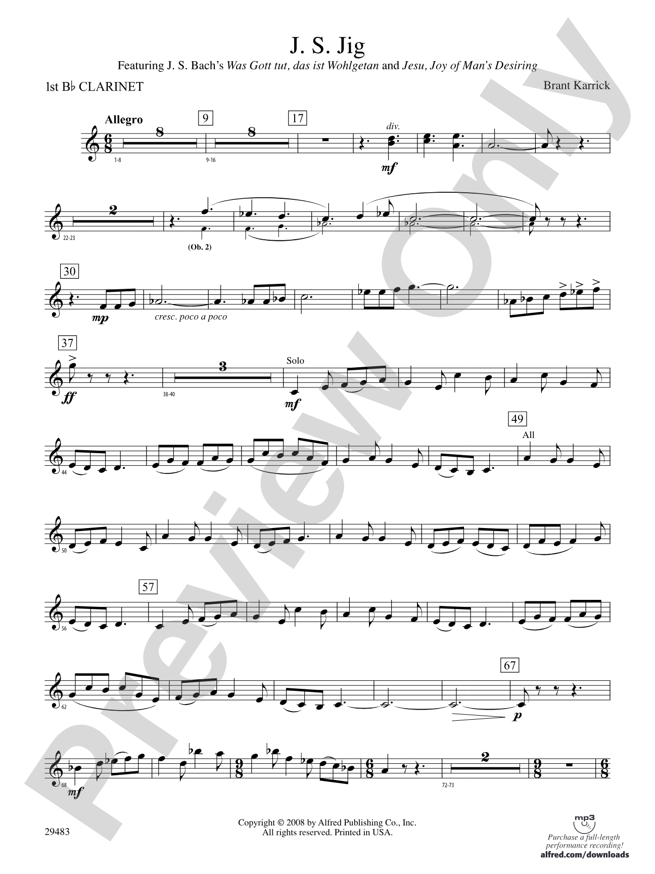 J.S. Jig: 1st B-flat Clarinet