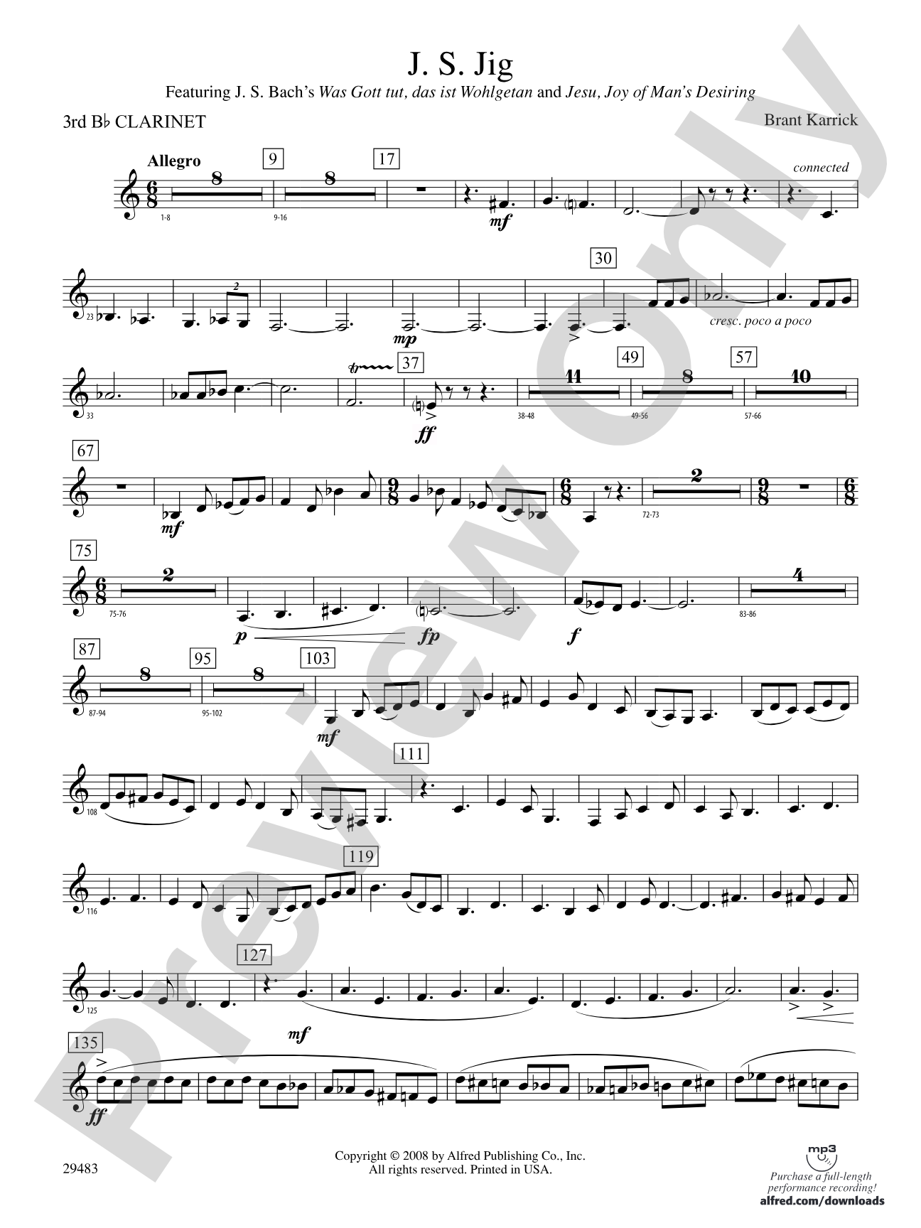 J.S. Jig: 3rd B-flat Clarinet
