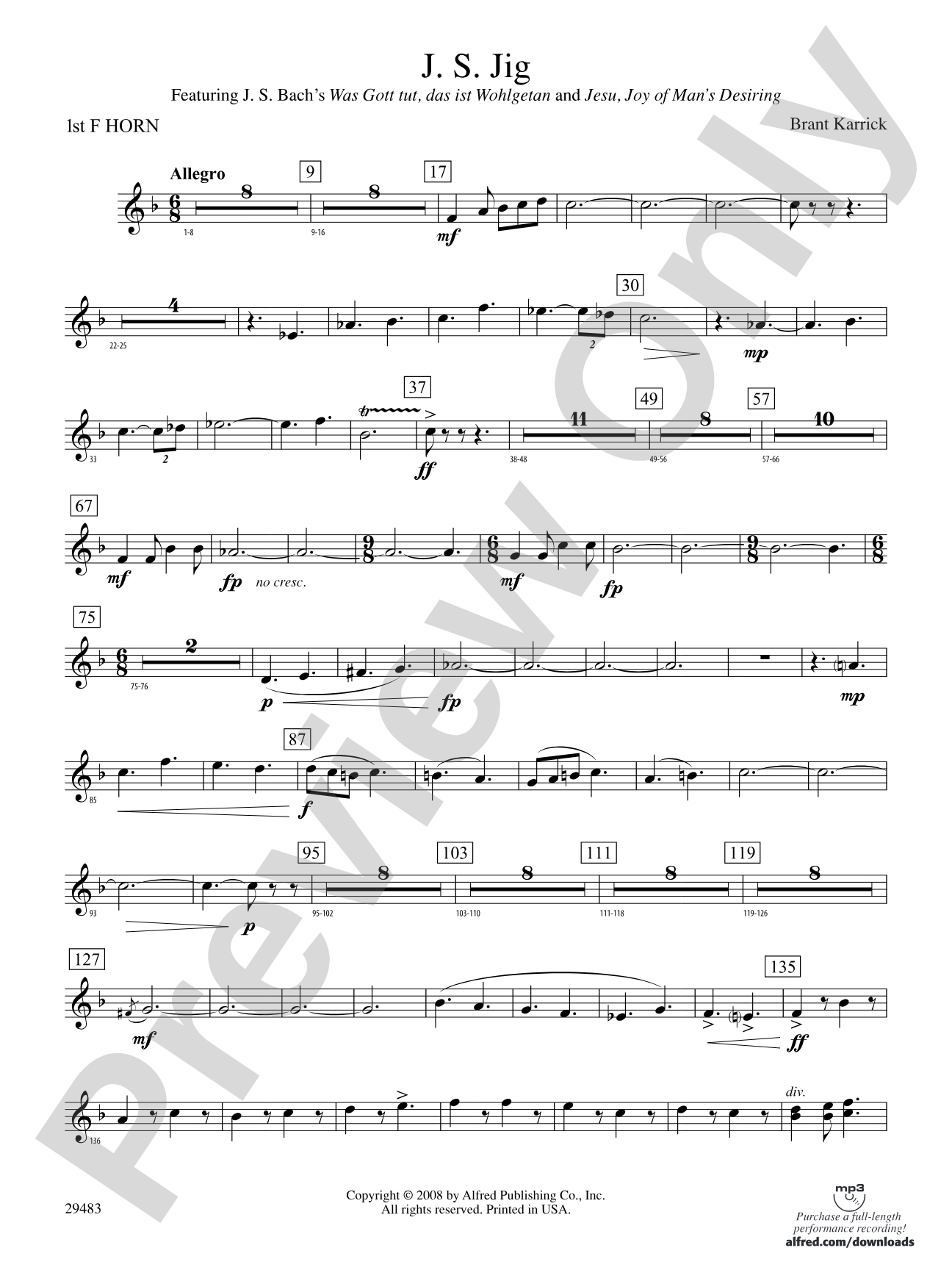 J.S. Jig: 1st F Horn