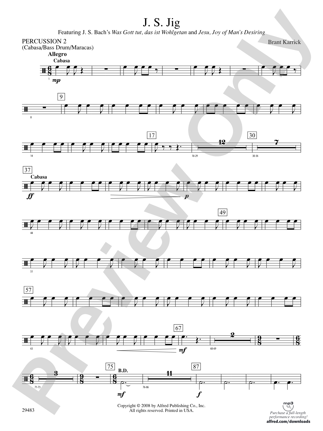J.S. Jig: 2nd Percussion