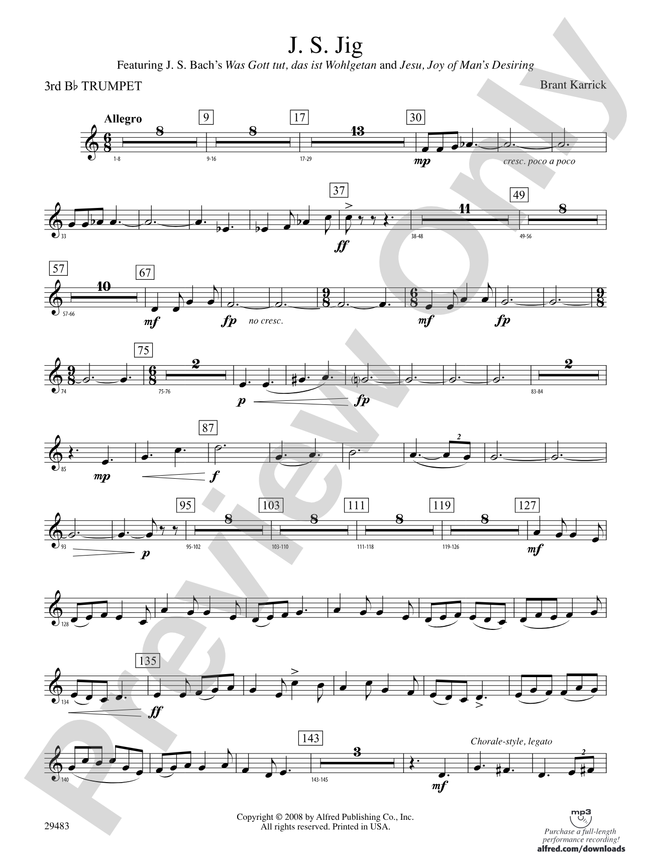 J.S. Jig: 3rd B-flat Trumpet