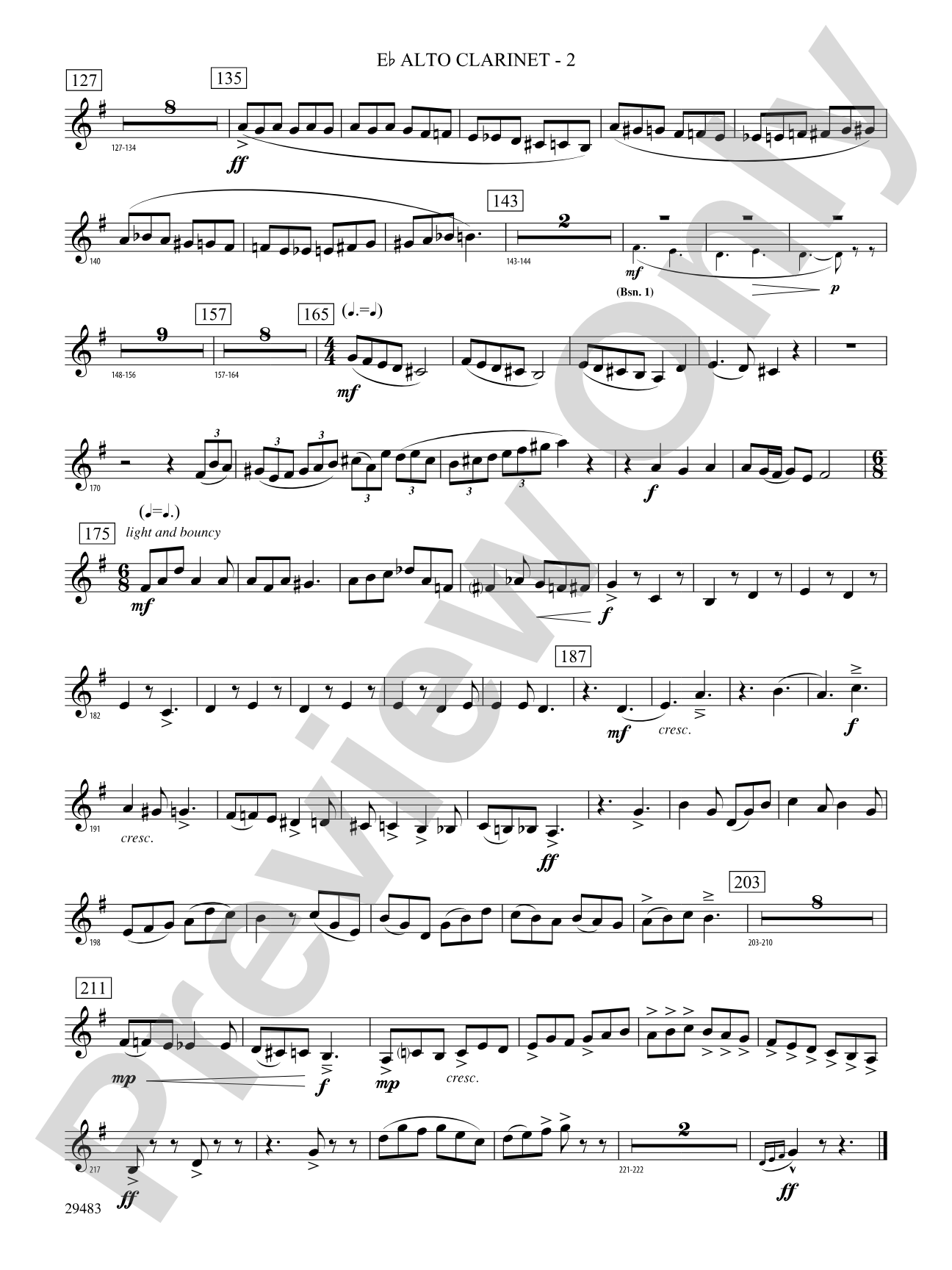 J.S. Jig: (wp) E-flat Alto Clarinet