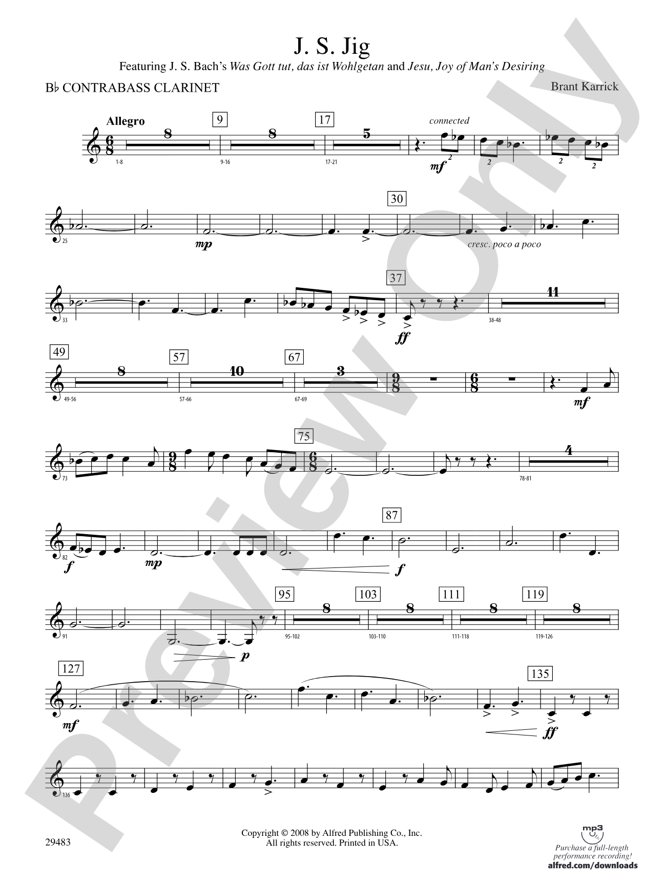 J.S. Jig: (wp) B-flat Contrabass Clarinet