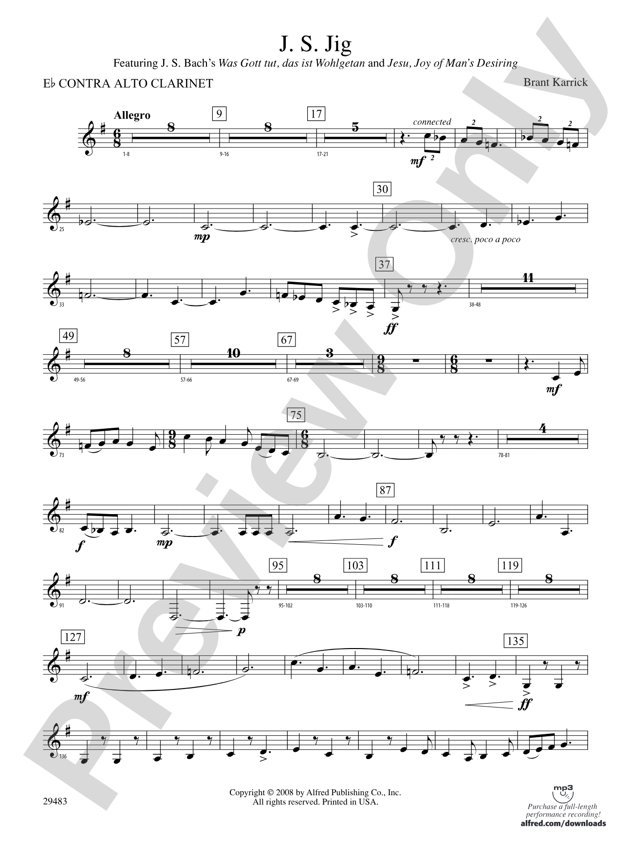 J.S. Jig: (wp) E-flat Contrabass Clarinet