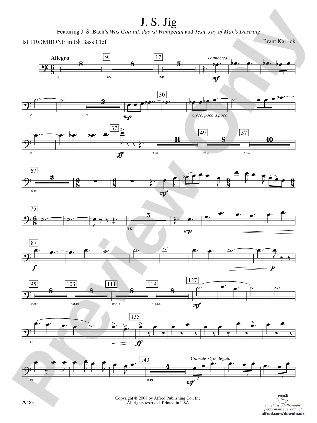 J.S. Jig: (wp) 1st B-flat Trombone B.C.