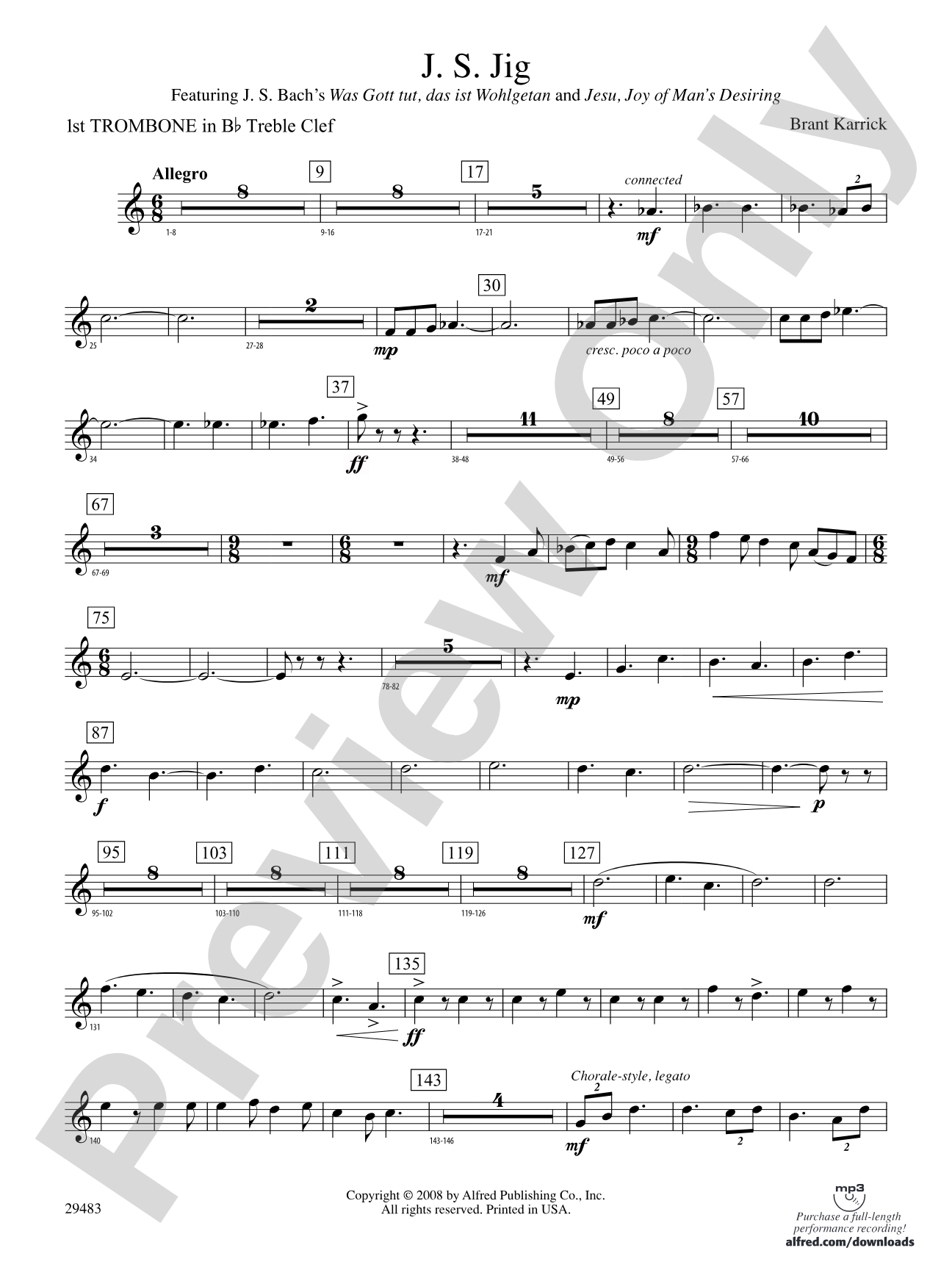 J.S. Jig: (wp) 1st B-flat Trombone T.C.