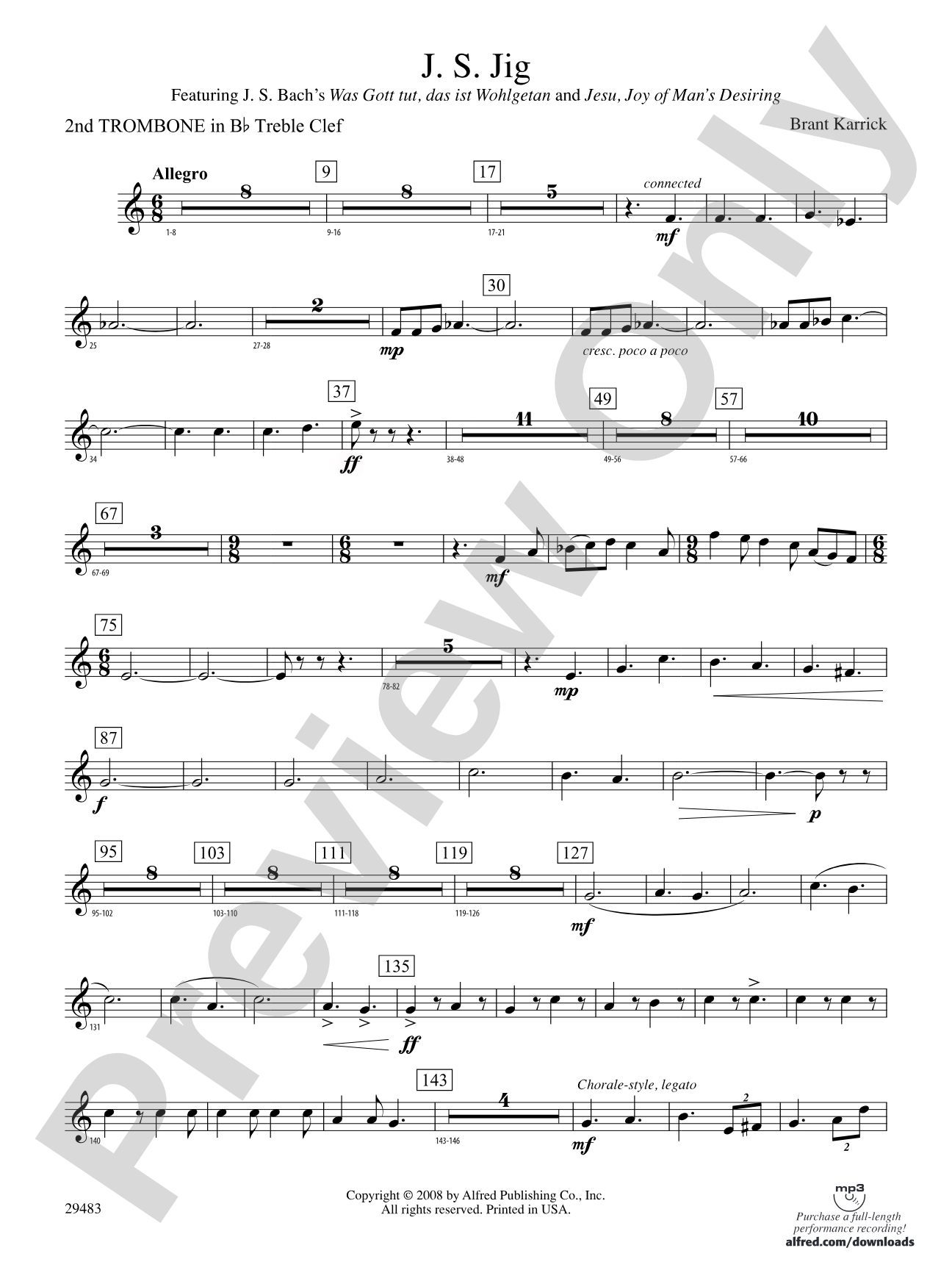 J.S. Jig: (wp) 2nd B-flat Trombone T.C.