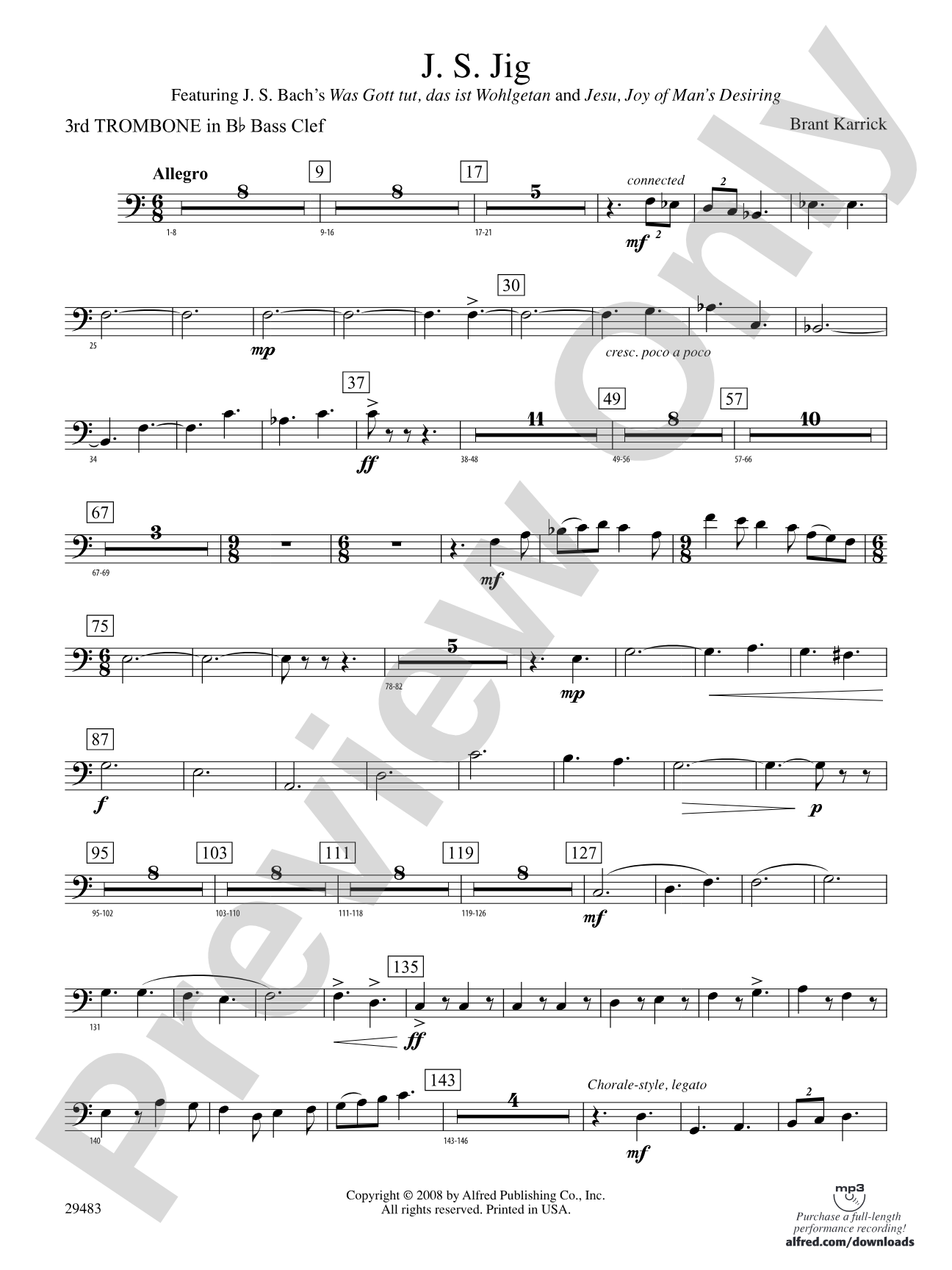 J.S. Jig: (wp) 3rd B-flat Trombone B.C.