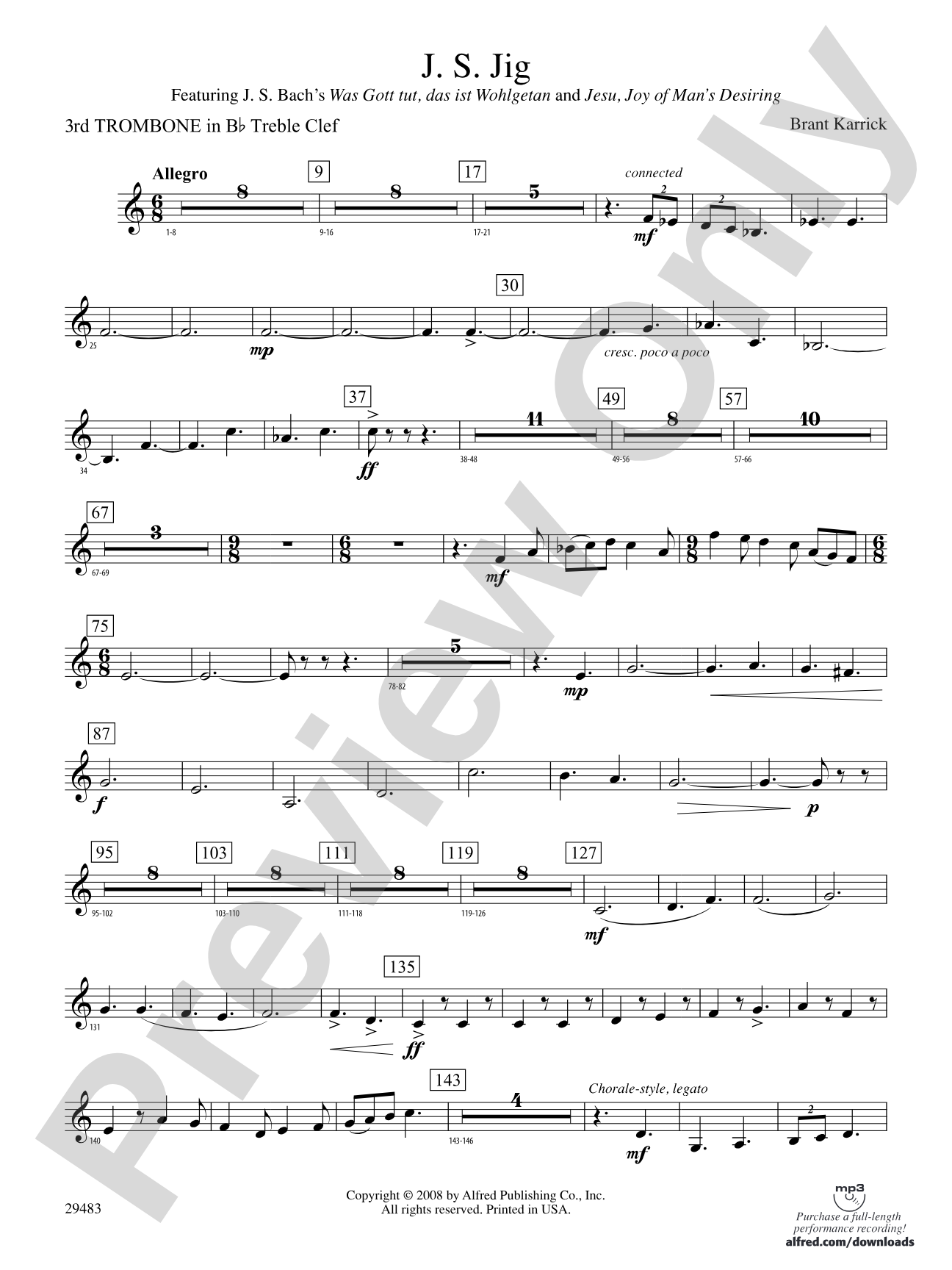 J.S. Jig: (wp) 3rd B-flat Trombone T.C.