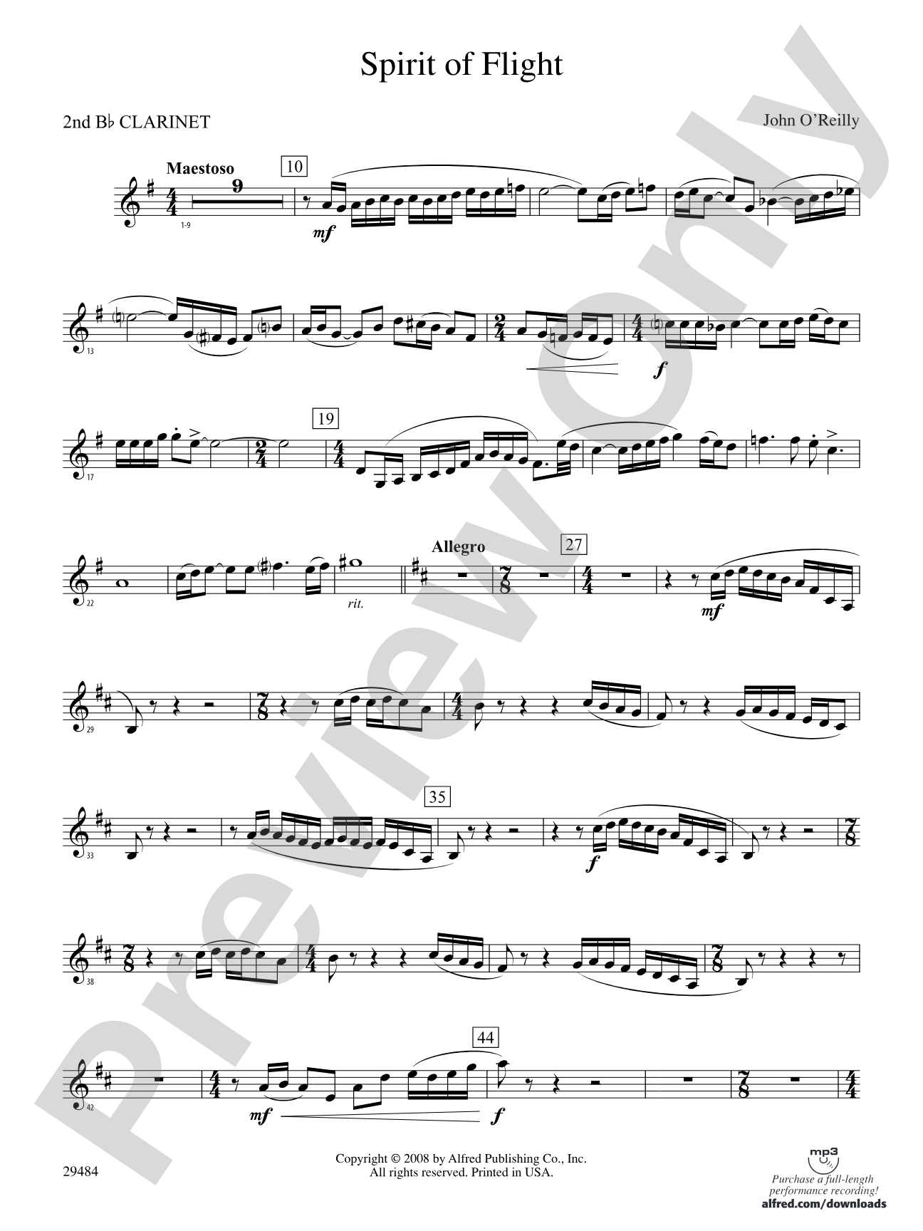 Spirit of Flight: 2nd B-flat Clarinet