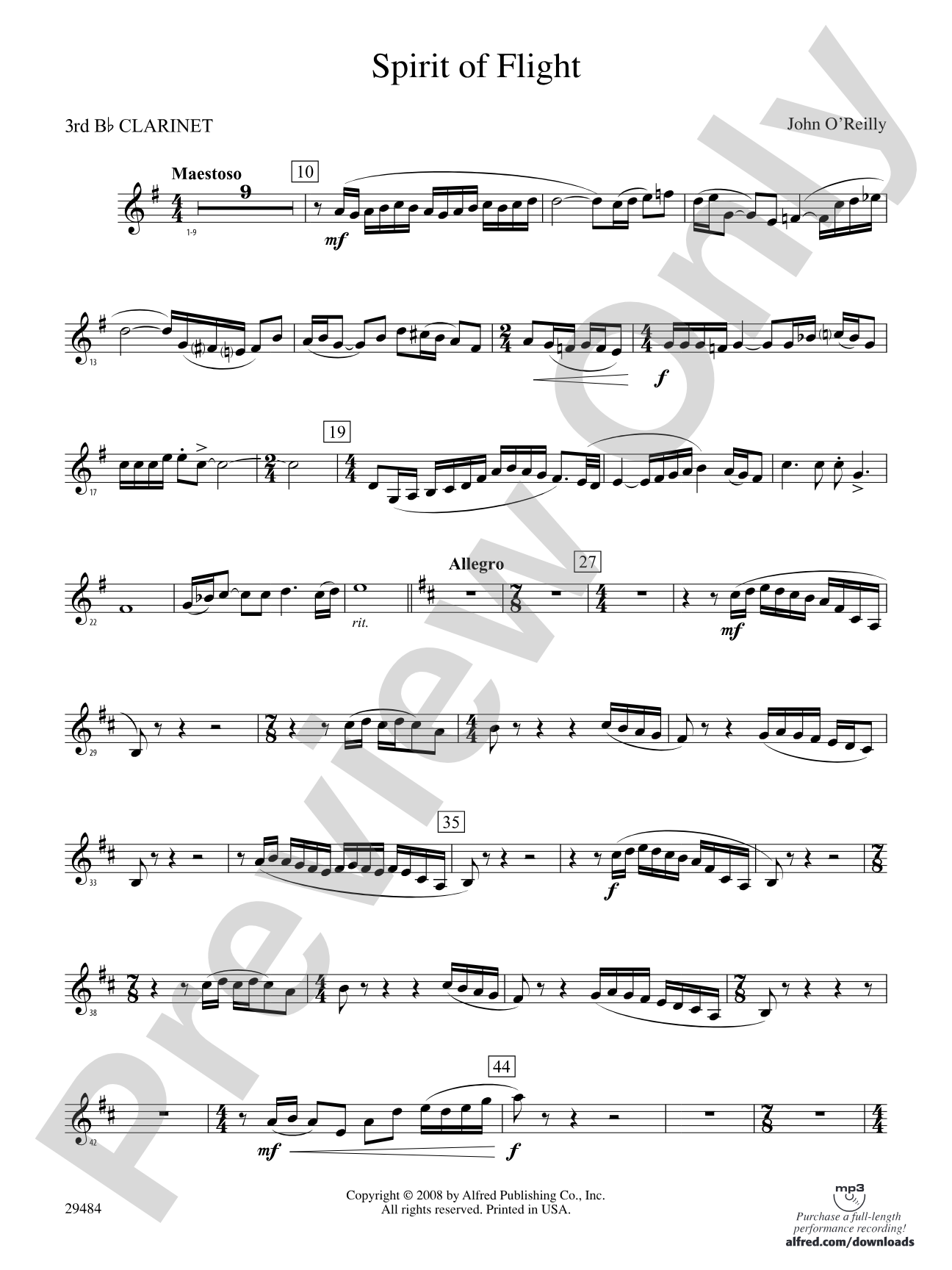Spirit of Flight: 3rd B-flat Clarinet