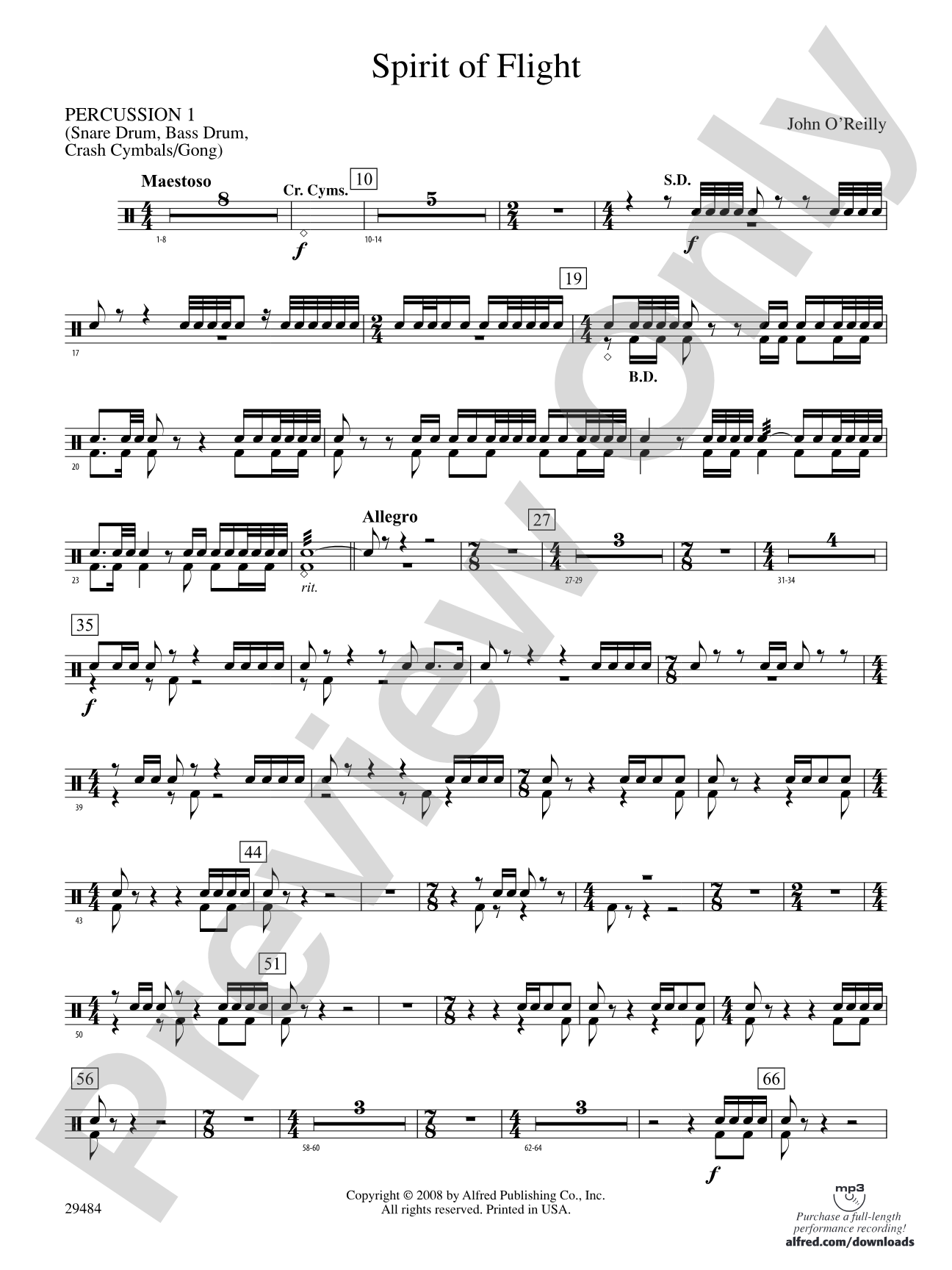 Spirit of Flight: 1st Percussion