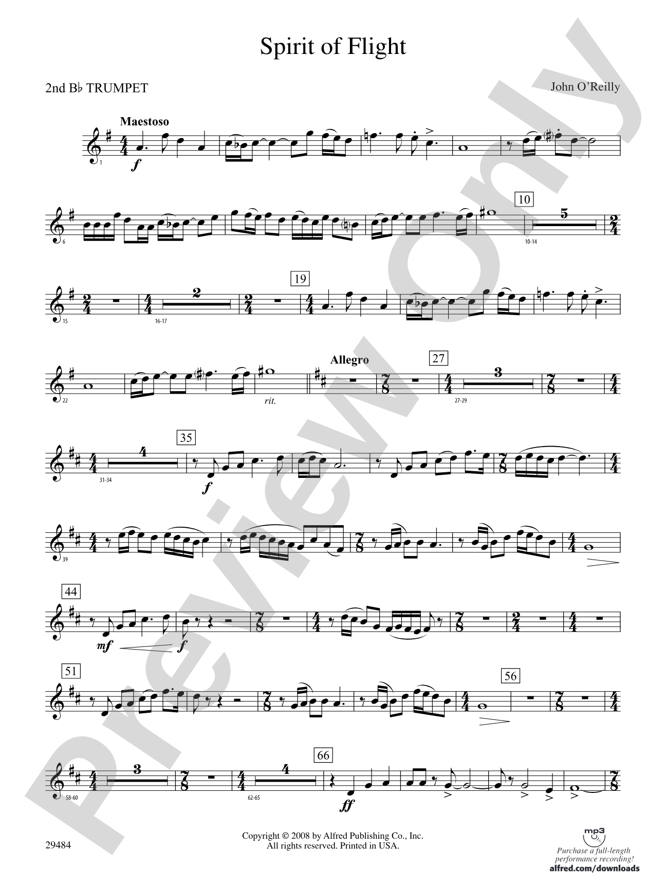 Spirit of Flight: 2nd B-flat Trumpet