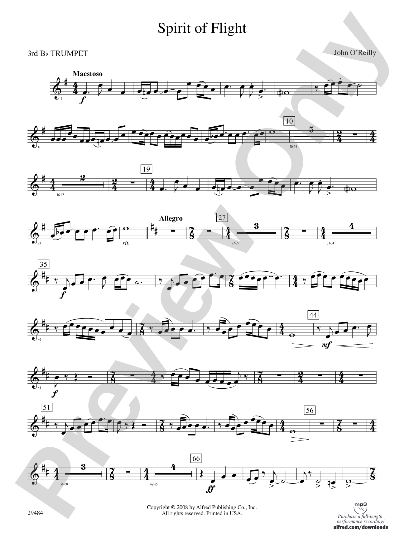 Spirit of Flight: 3rd B-flat Trumpet
