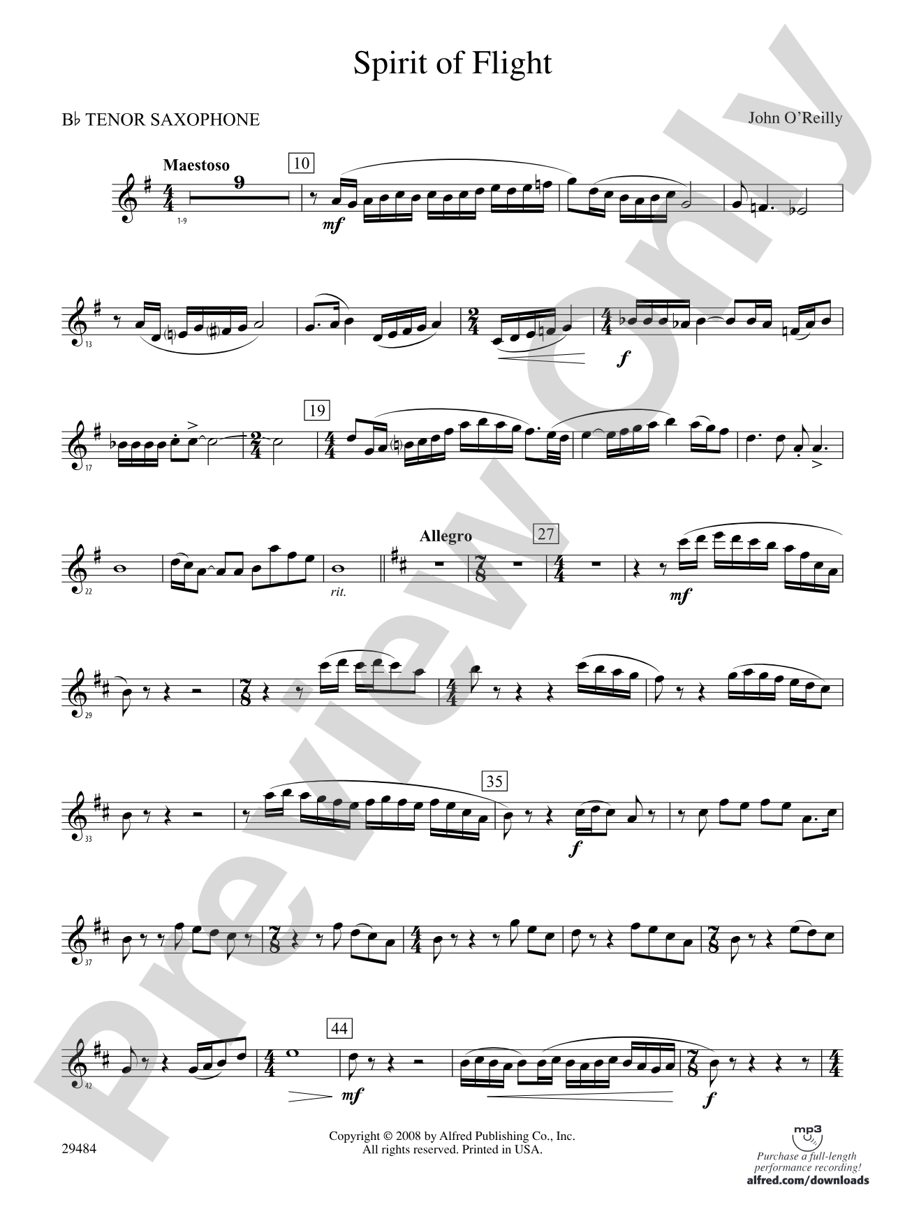 Spirit of Flight: B-flat Tenor Saxophone