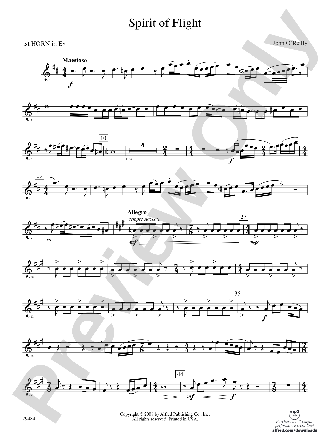 Spirit of Flight: (wp) 1st Horn in E-flat