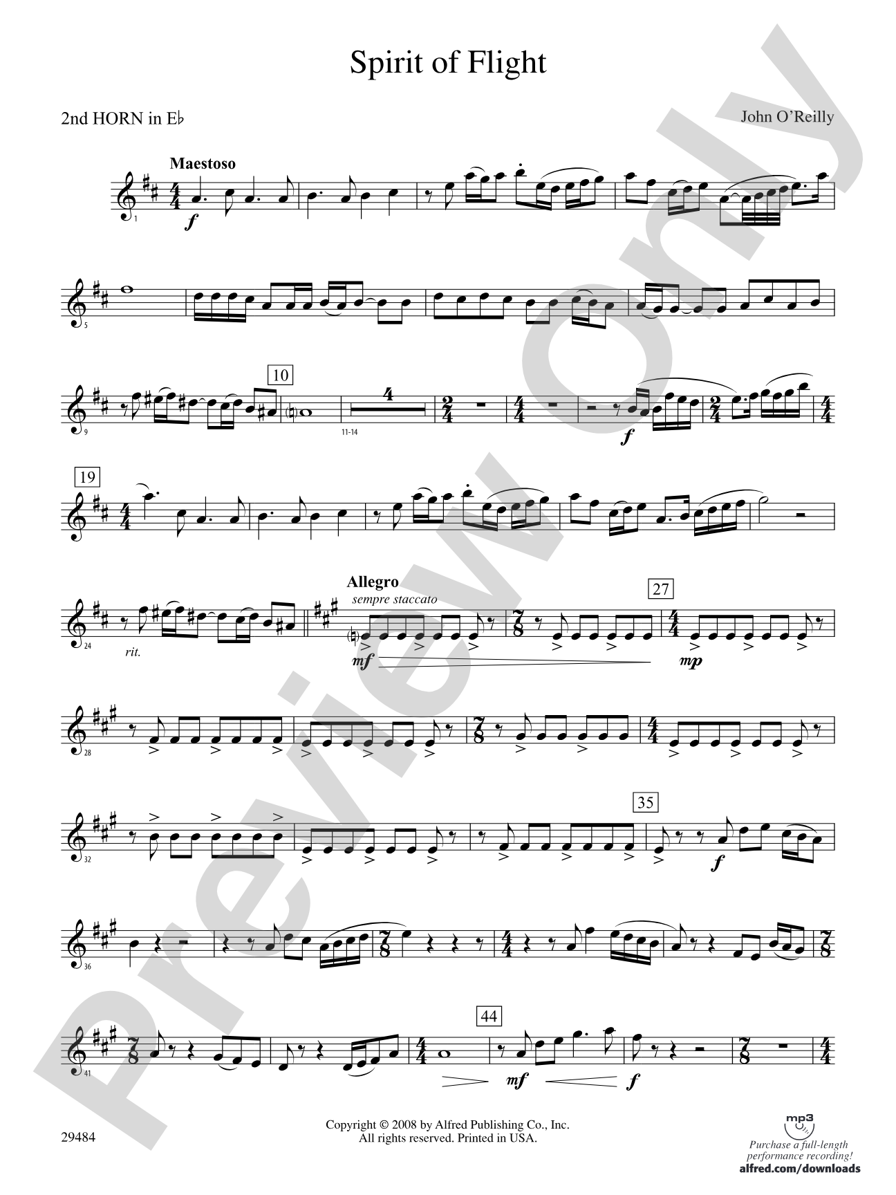 Spirit of Flight: (wp) 2nd Horn in E-flat