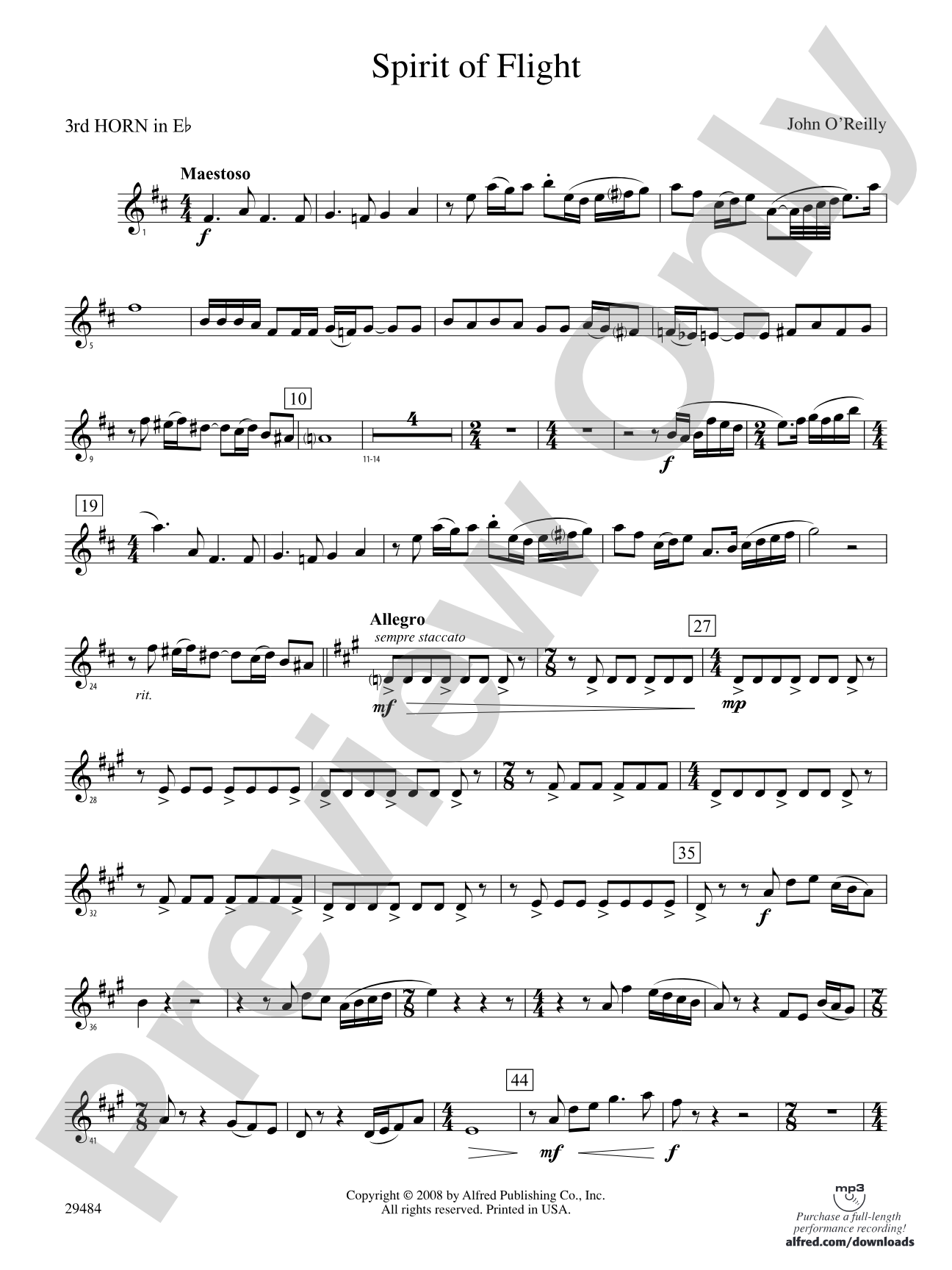 Spirit of Flight: (wp) 3rd Horn in E-flat