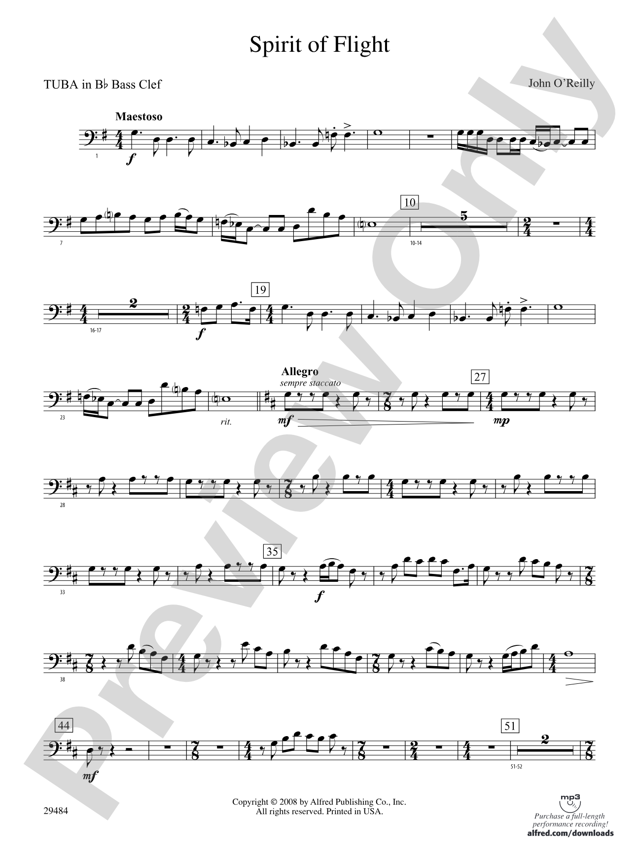 Spirit of Flight: (wp) B-flat Tuba B.C.