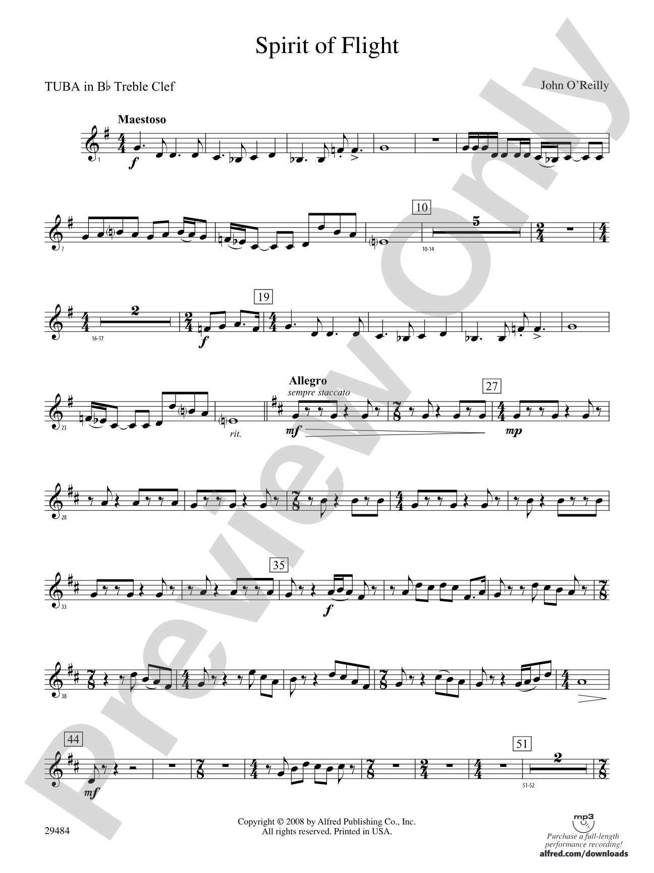 Spirit of Flight: (wp) B-flat Tuba T.C.