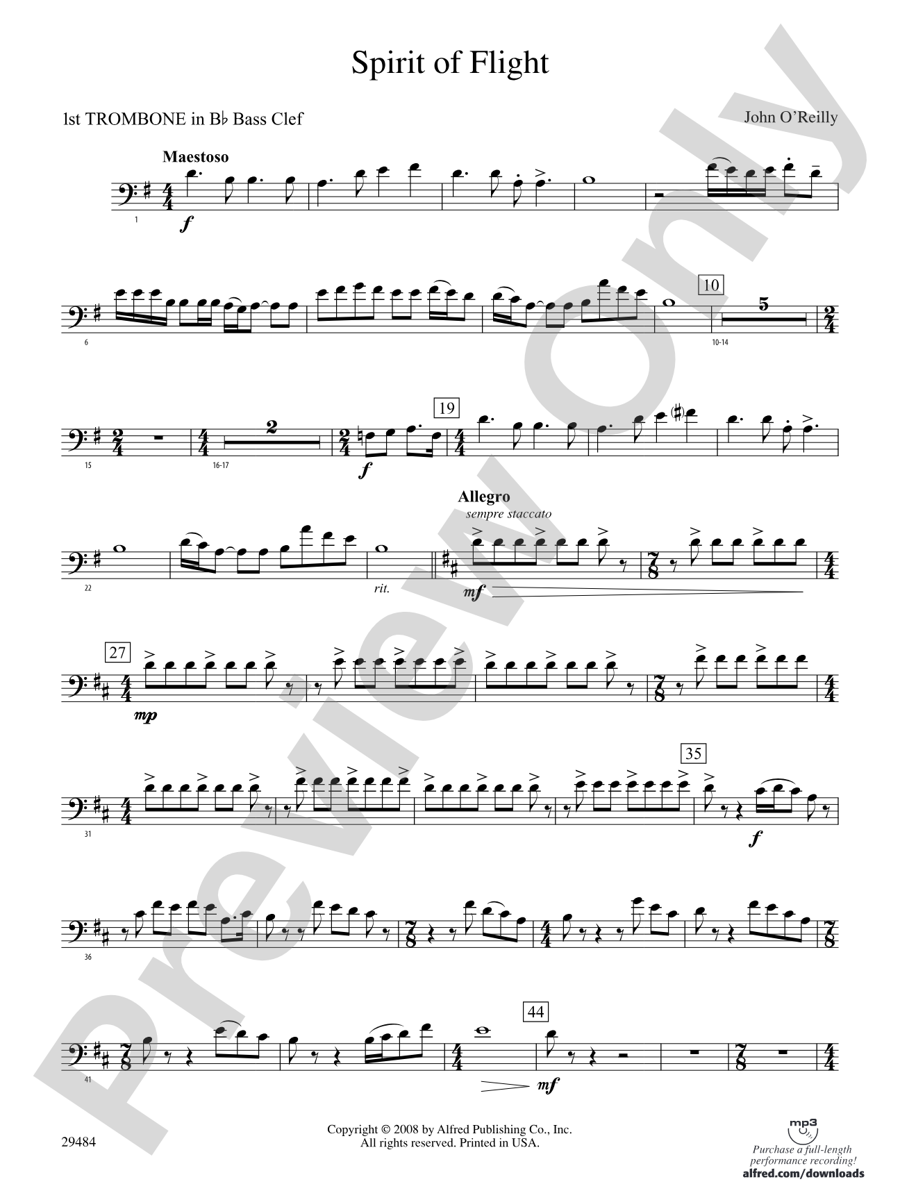 Spirit of Flight: (wp) 1st B-flat Trombone B.C.