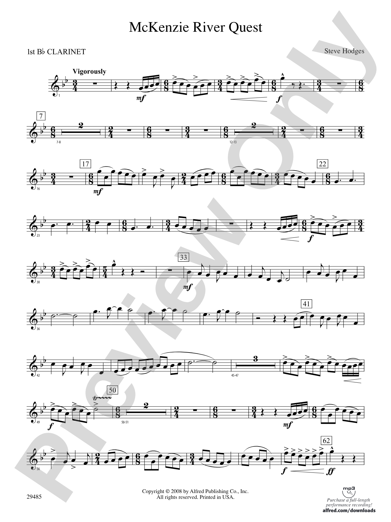 McKenzie River Quest: 1st B-flat Clarinet