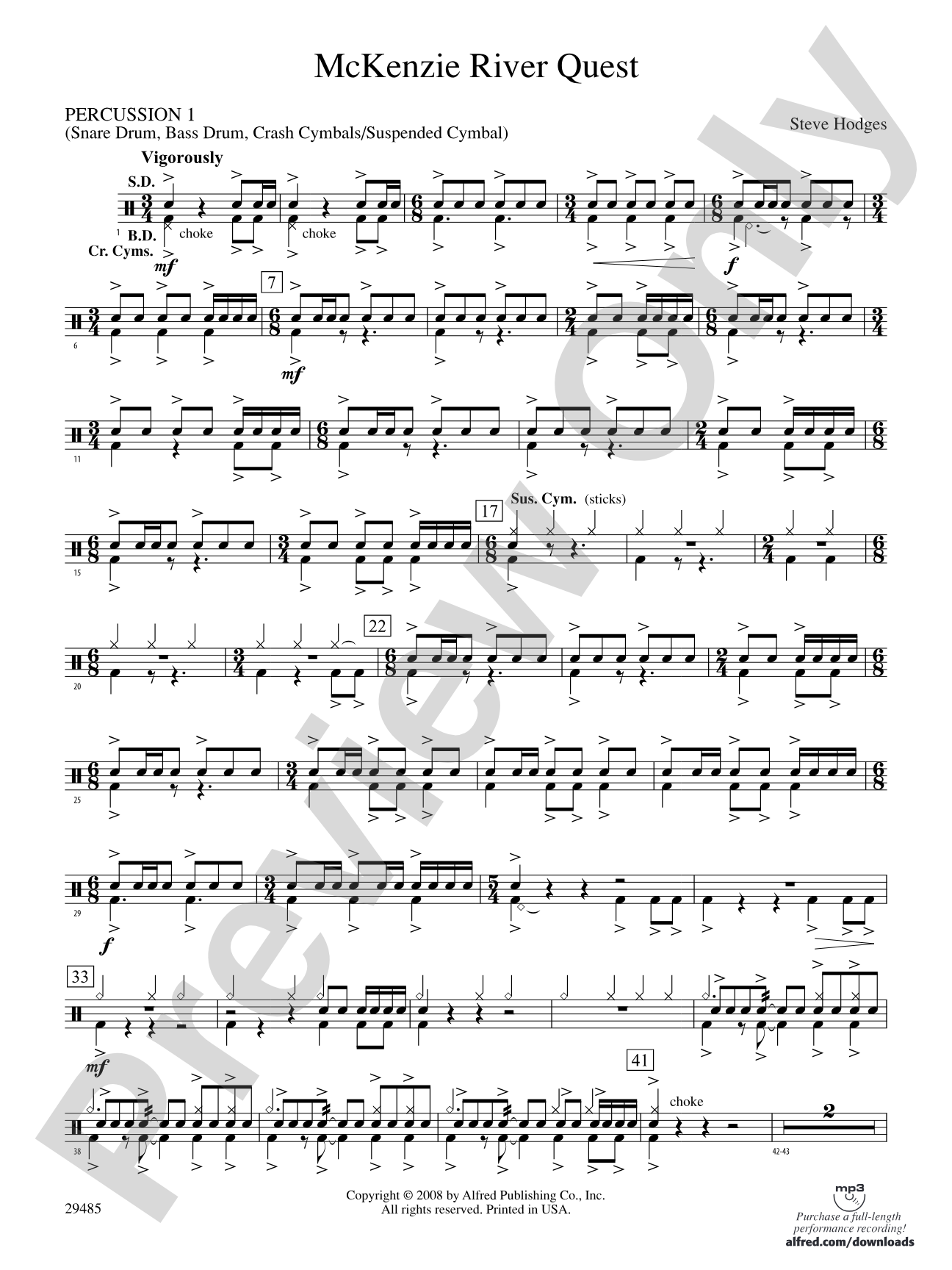 McKenzie River Quest: 1st Percussion