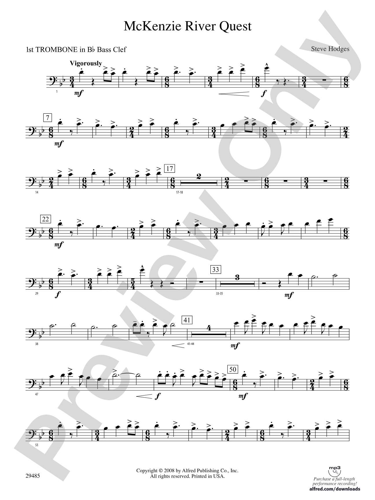 McKenzie River Quest: (wp) 1st B-flat Trombone B.C.