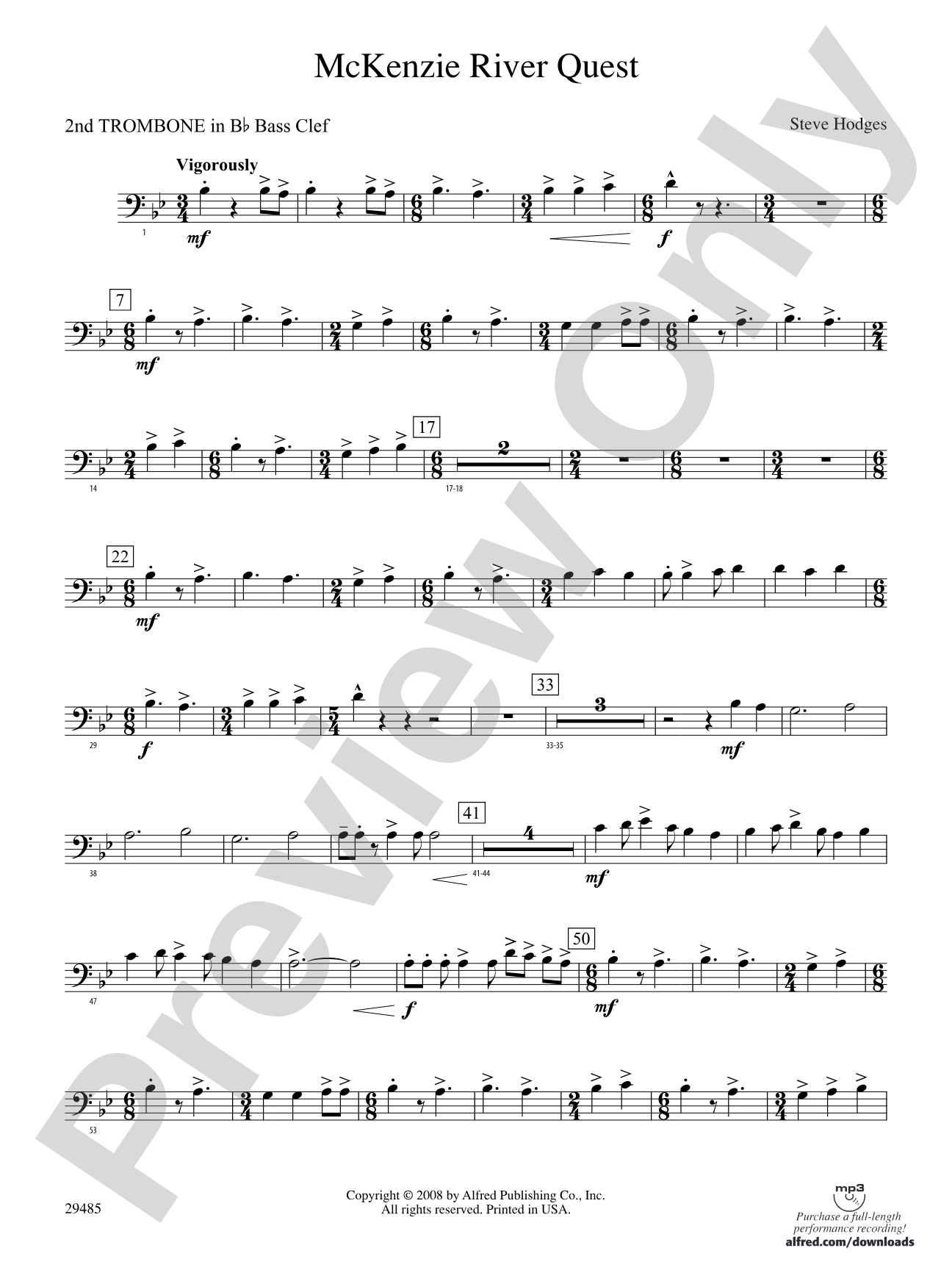 McKenzie River Quest: (wp) 2nd B-flat Trombone B.C.