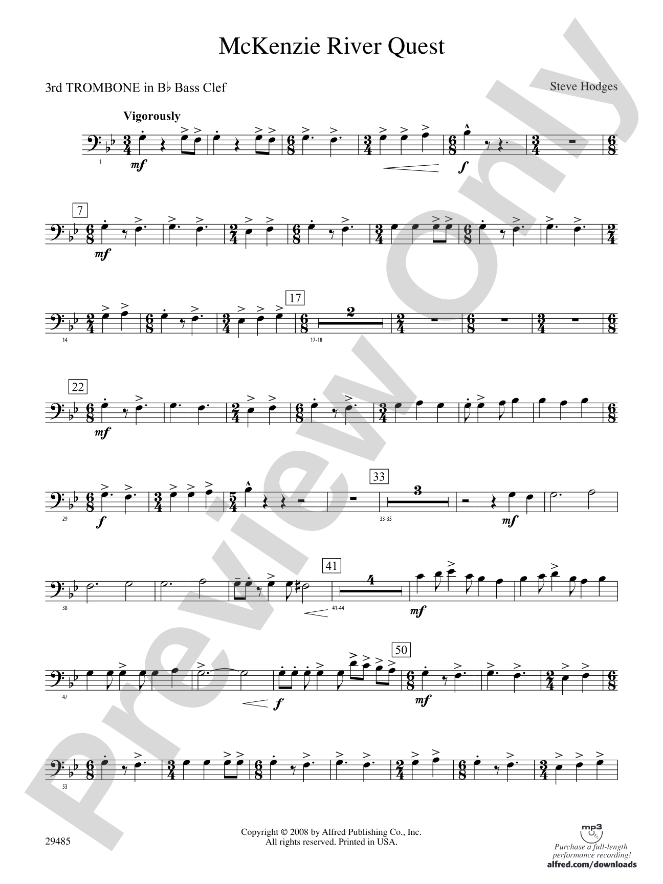 McKenzie River Quest: (wp) 3rd B-flat Trombone B.C.