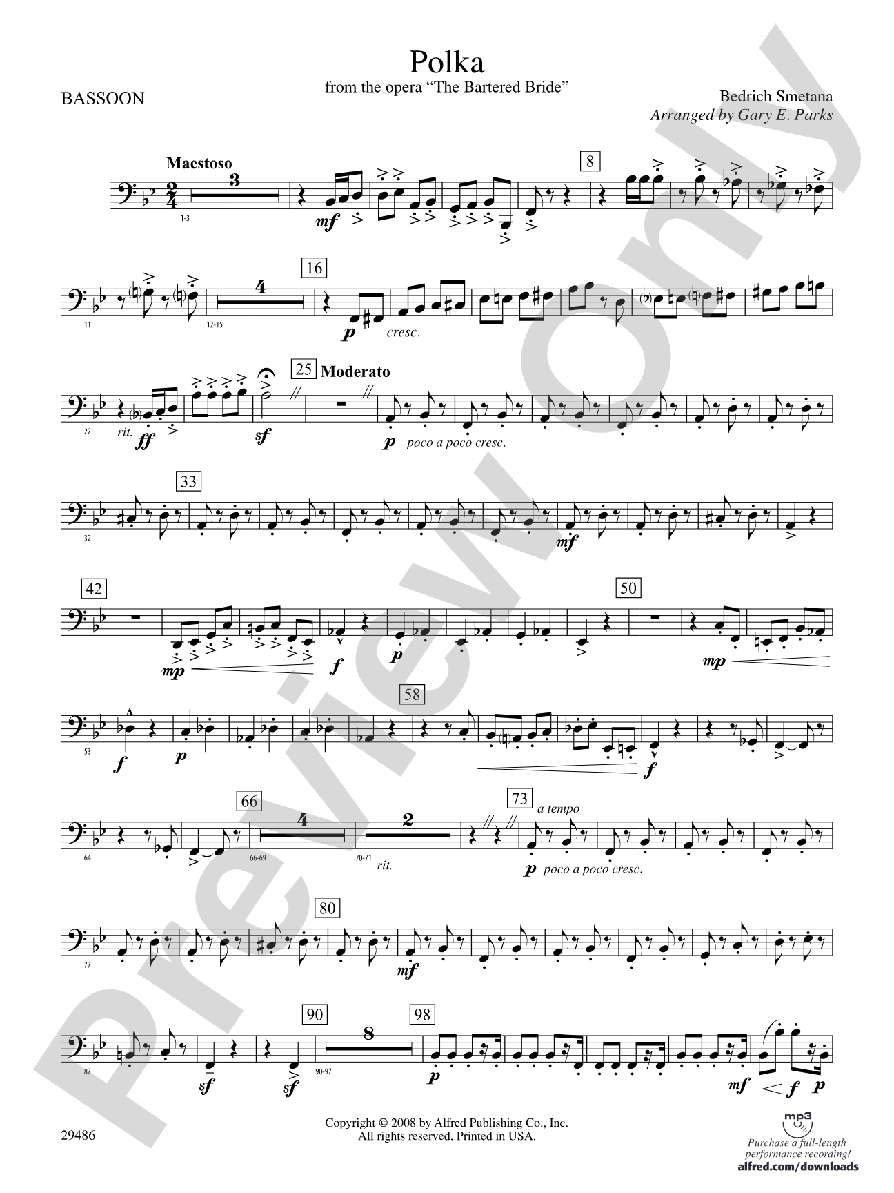 Polka from The Bartered Bride: Bassoon