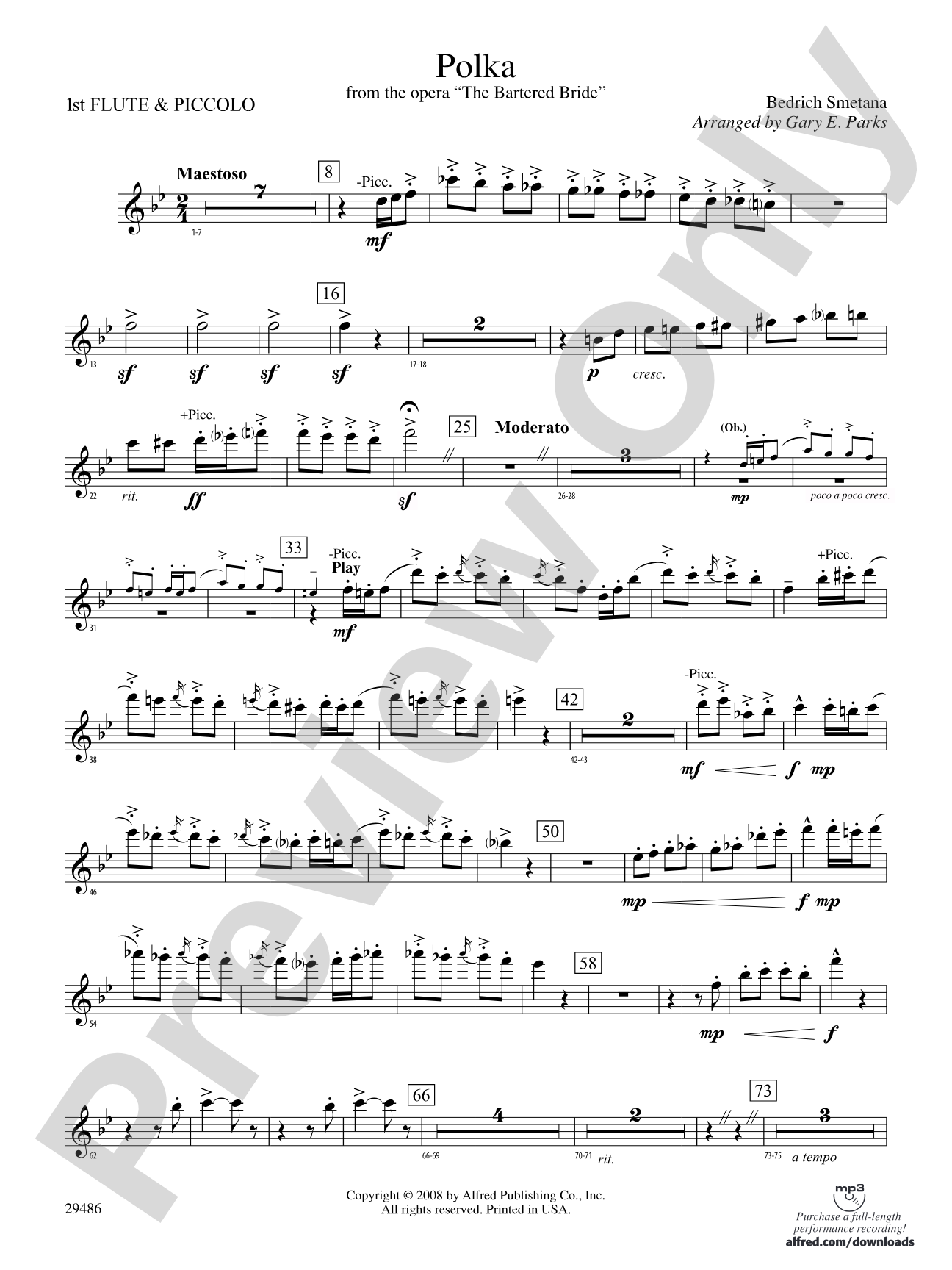 Polka from The Bartered Bride: Flute