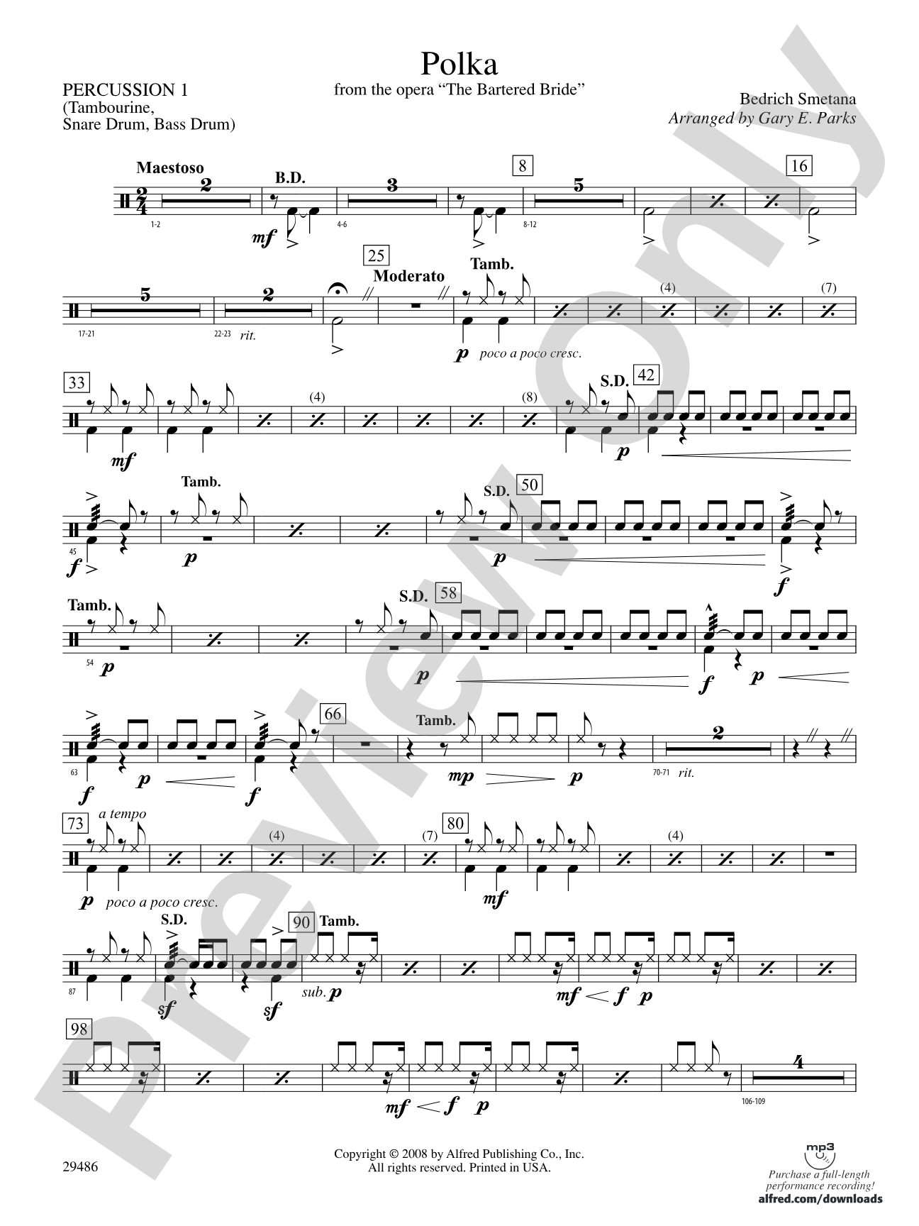 Polka from The Bartered Bride: 1st Percussion