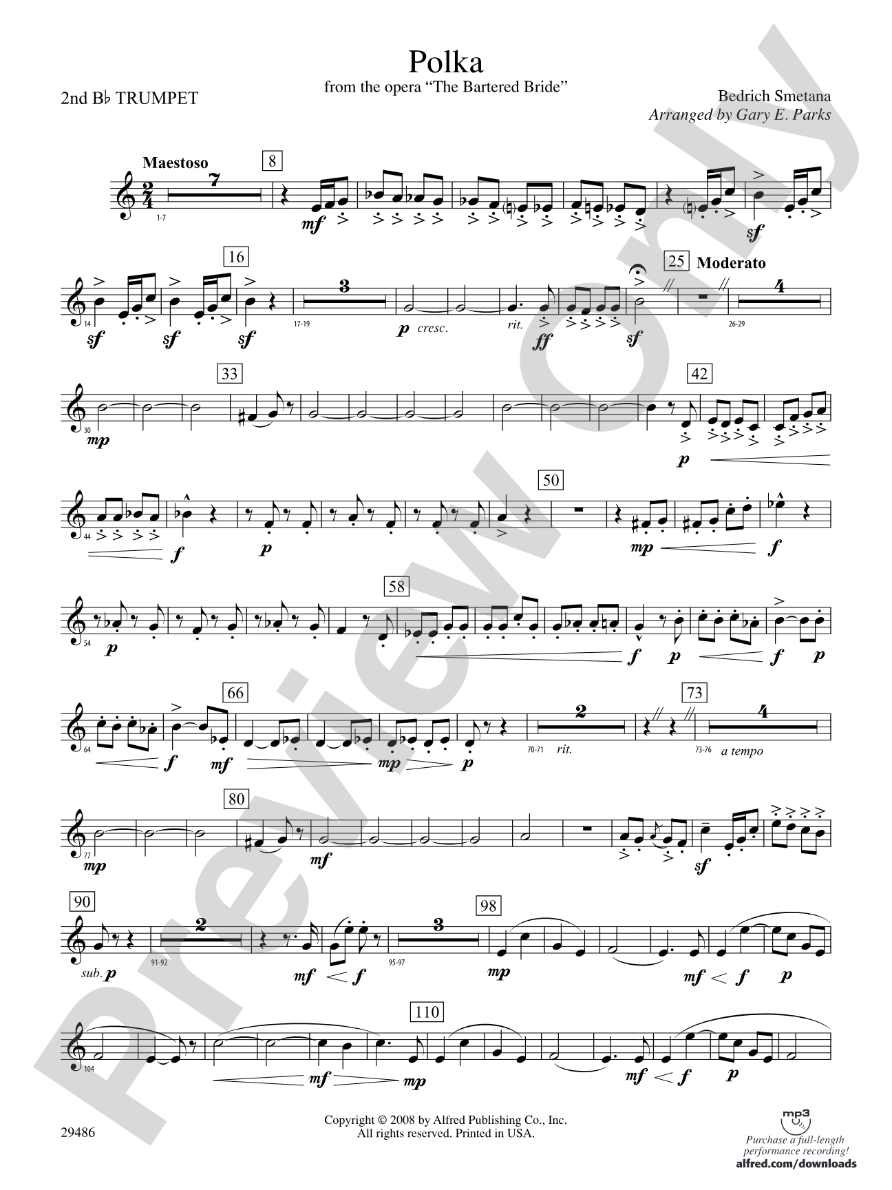 Polka from The Bartered Bride: 2nd B-flat Trumpet