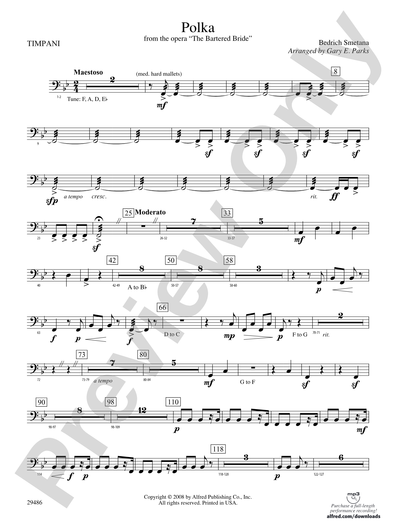 Polka from The Bartered Bride: Timpani