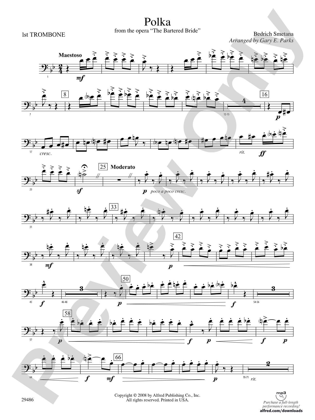 Polka from The Bartered Bride: 1st Trombone
