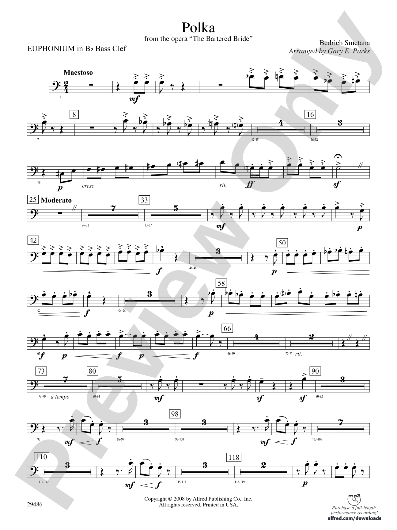 Polka from The Bartered Bride: (wp) B-flat Baritone B.C.