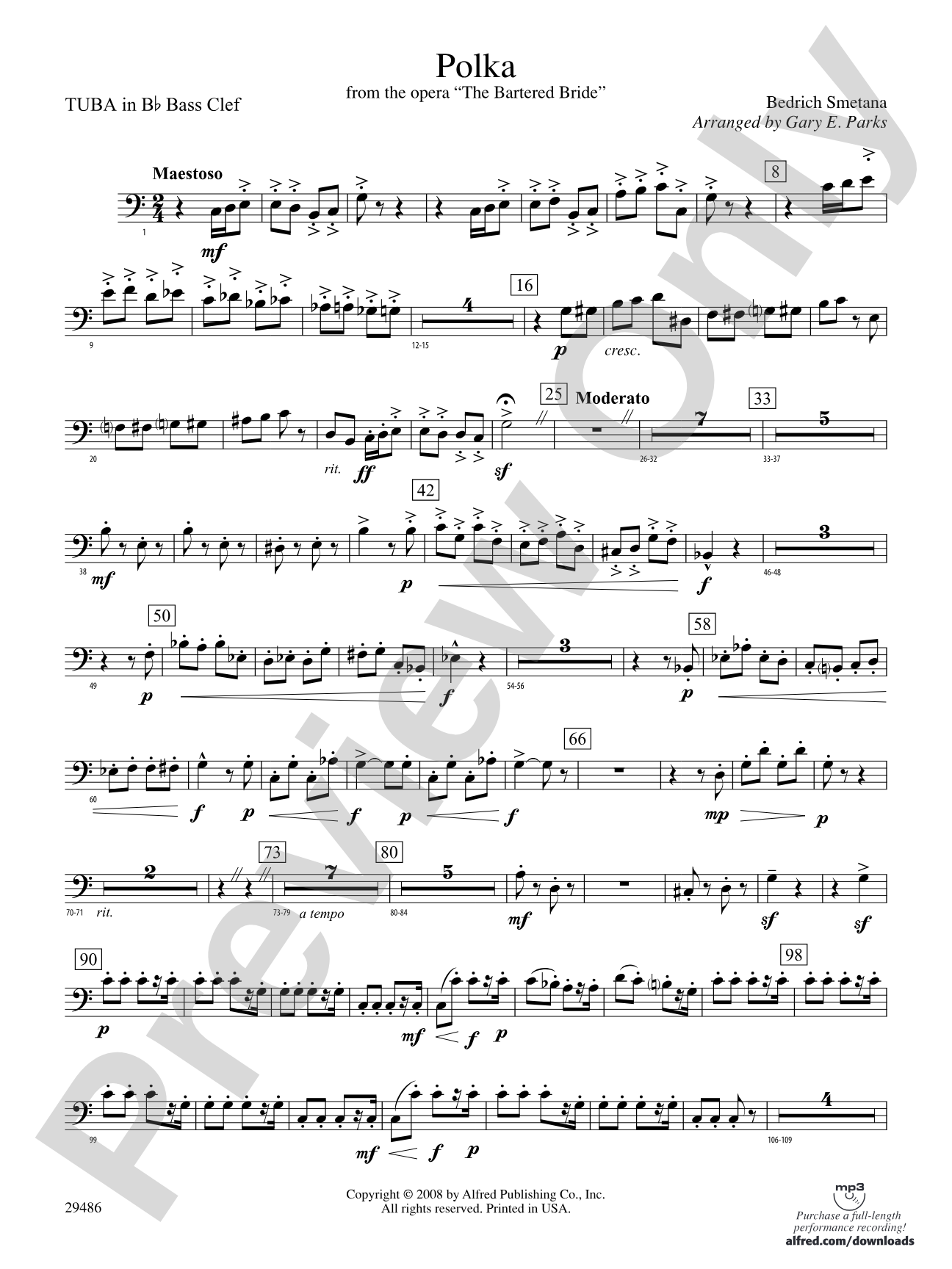 Polka from The Bartered Bride: (wp) B-flat Tuba B.C.