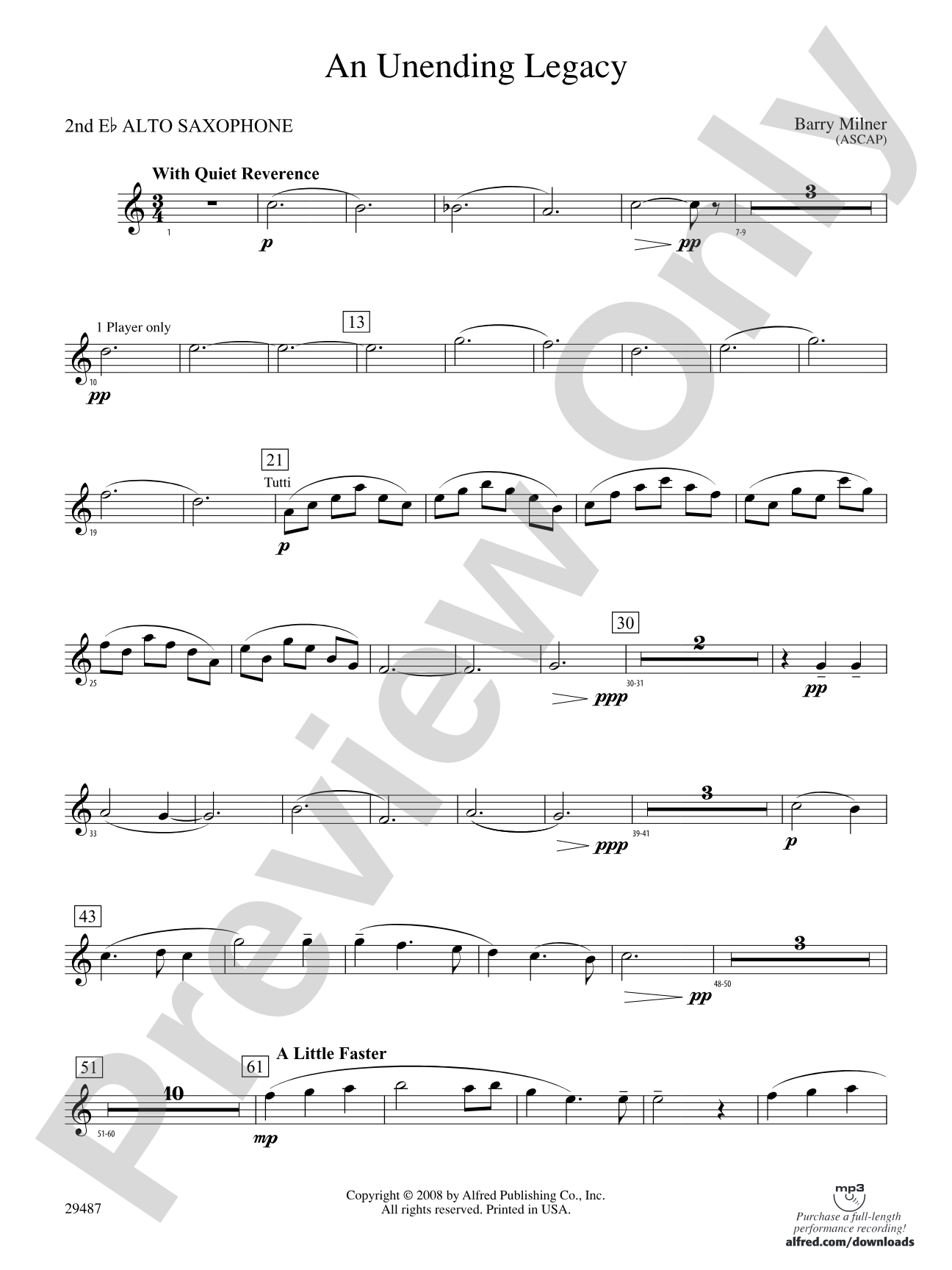 An Unending Legacy: 2nd E-flat Alto Saxophone