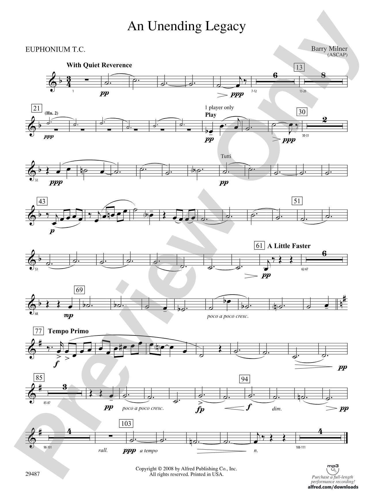 An Unending Legacy: Baritone T.C.